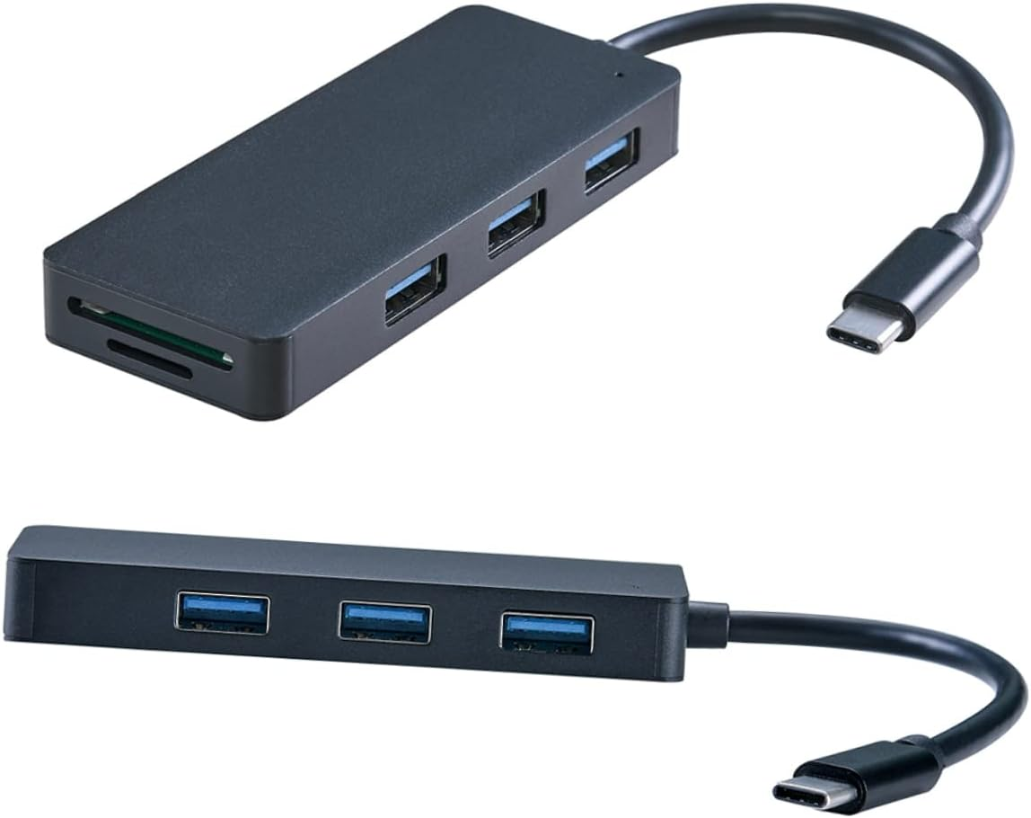BETOOKY 3-Port USB 3.0 Hub 5 1 Laptop Hub Type- USB Hub Charging Adapter USB Power Adapter USB- USB Hub Individual Power Type Connectors to USB Gigabit Ethernet Docking Station image number 1