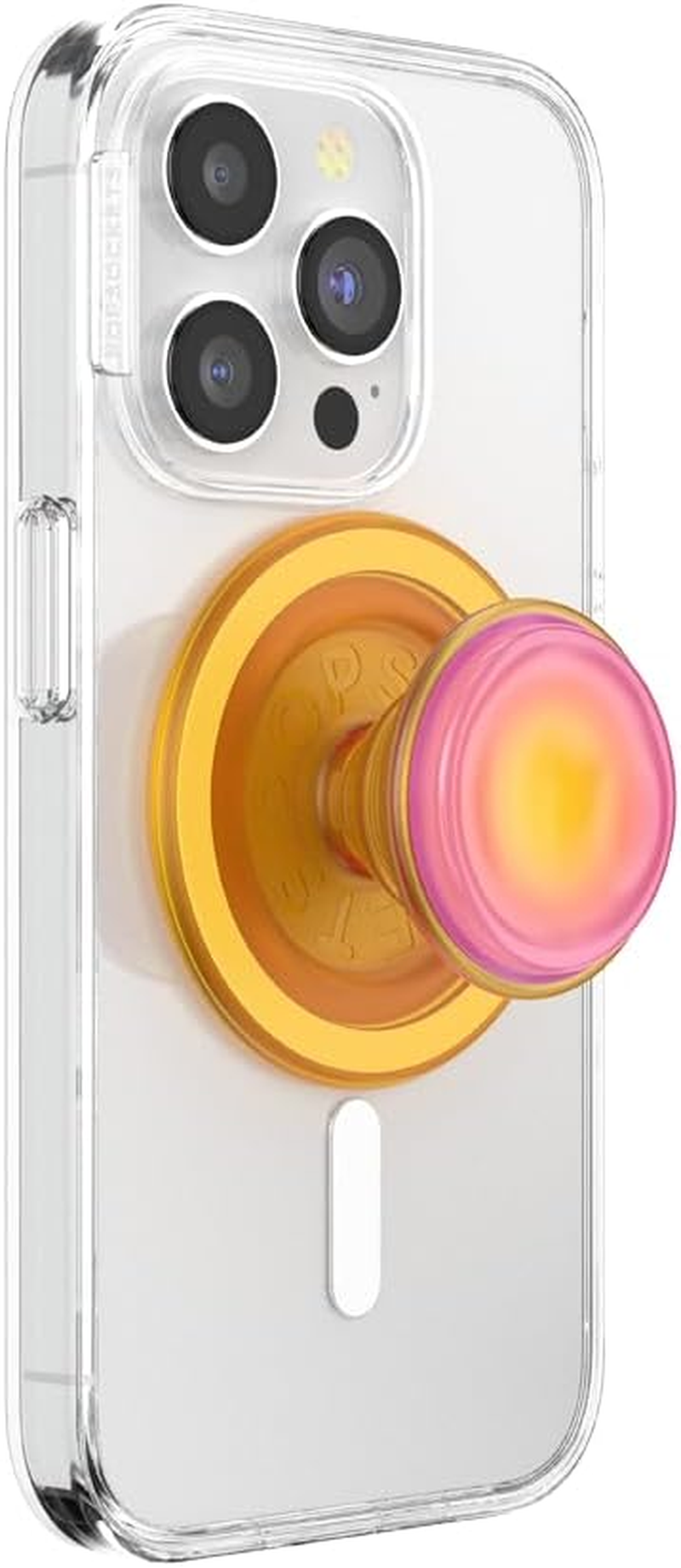 Popsockets round Phone Grip Compatible with Magsafe, Adapter Ring Included, Phone Holder, Wireless Charging Compatible - Pink