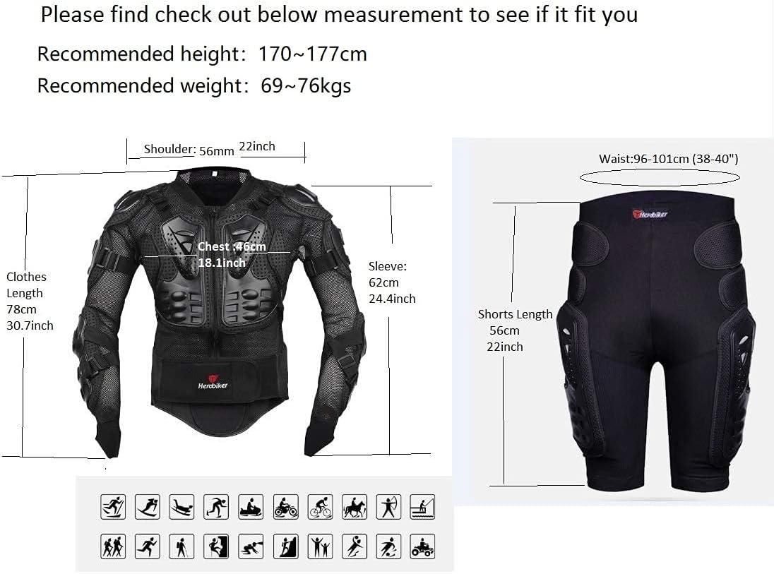 Motorcycle Motorbike Body Armour Armor Jacket Protection Guard Motorcross Racing Clothing Protective Gear