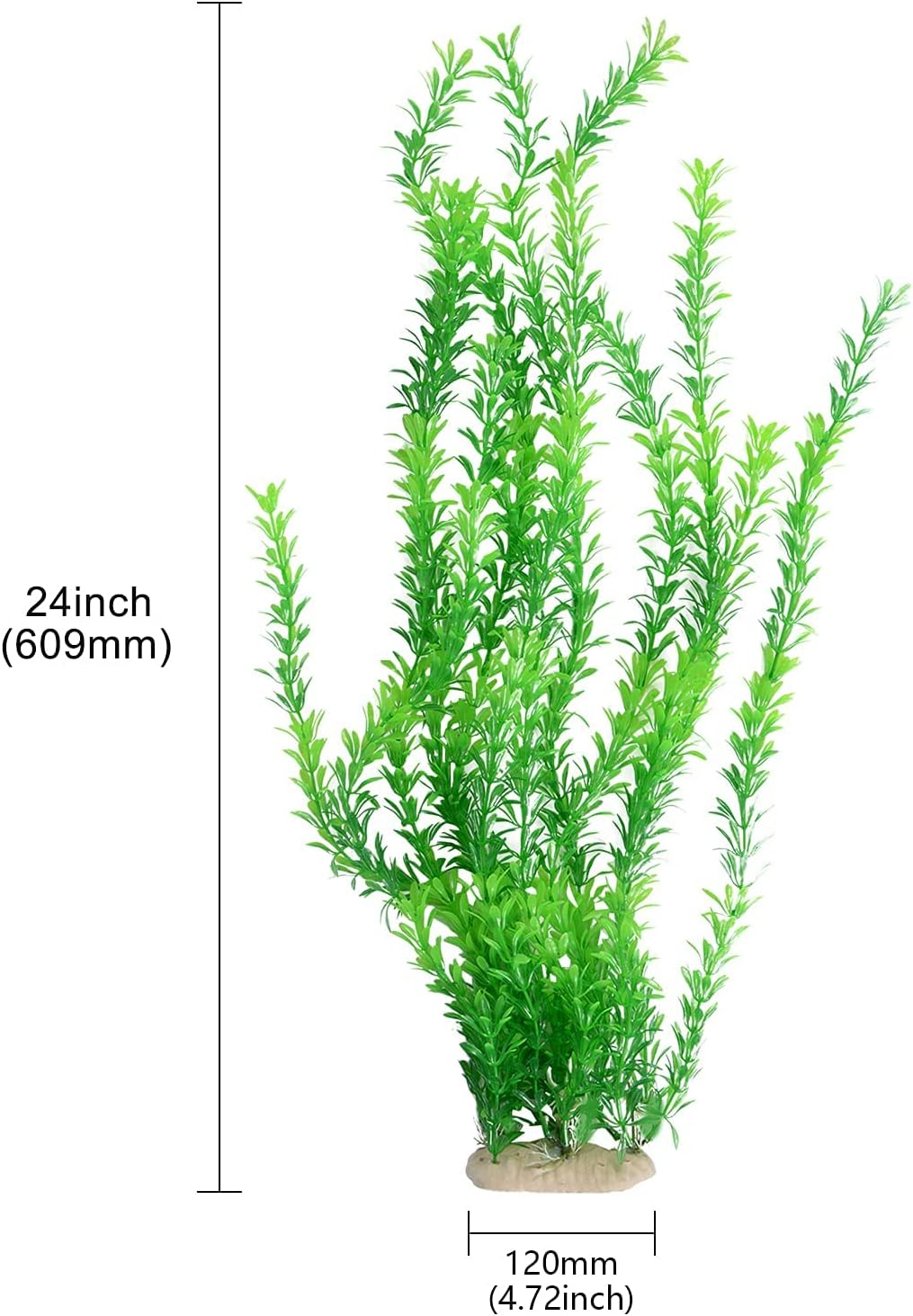 Saim 60Cm Green Leaves Emulational Aquatic Plastic Plant for Fish Tank Aquarium image number 6