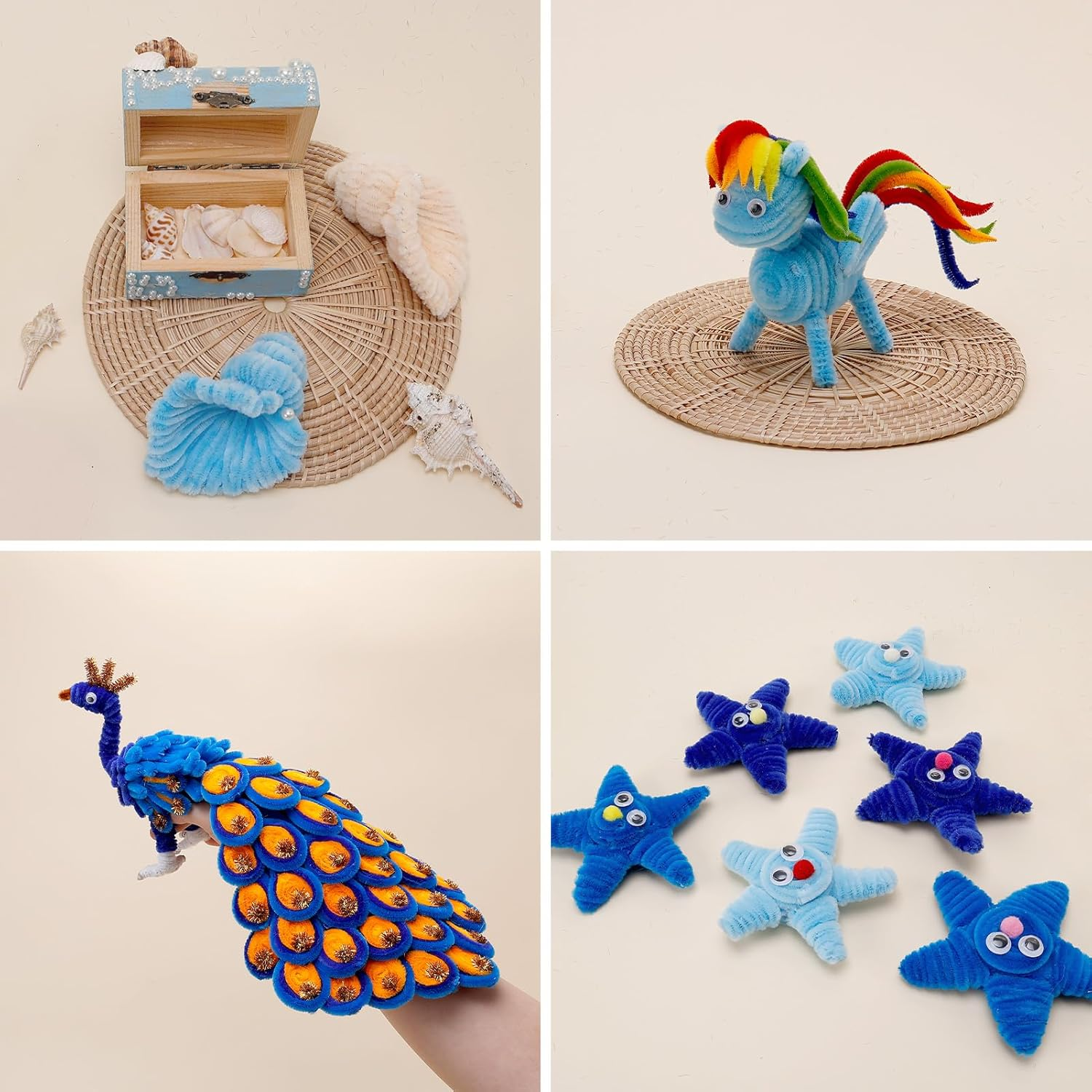 500 Pieces Blue Pipe Cleaners, Chenille Stems, Pipe Cleaner Crafts for DIY Art and Craft Projects Creative Gift Party Decorations image number 6