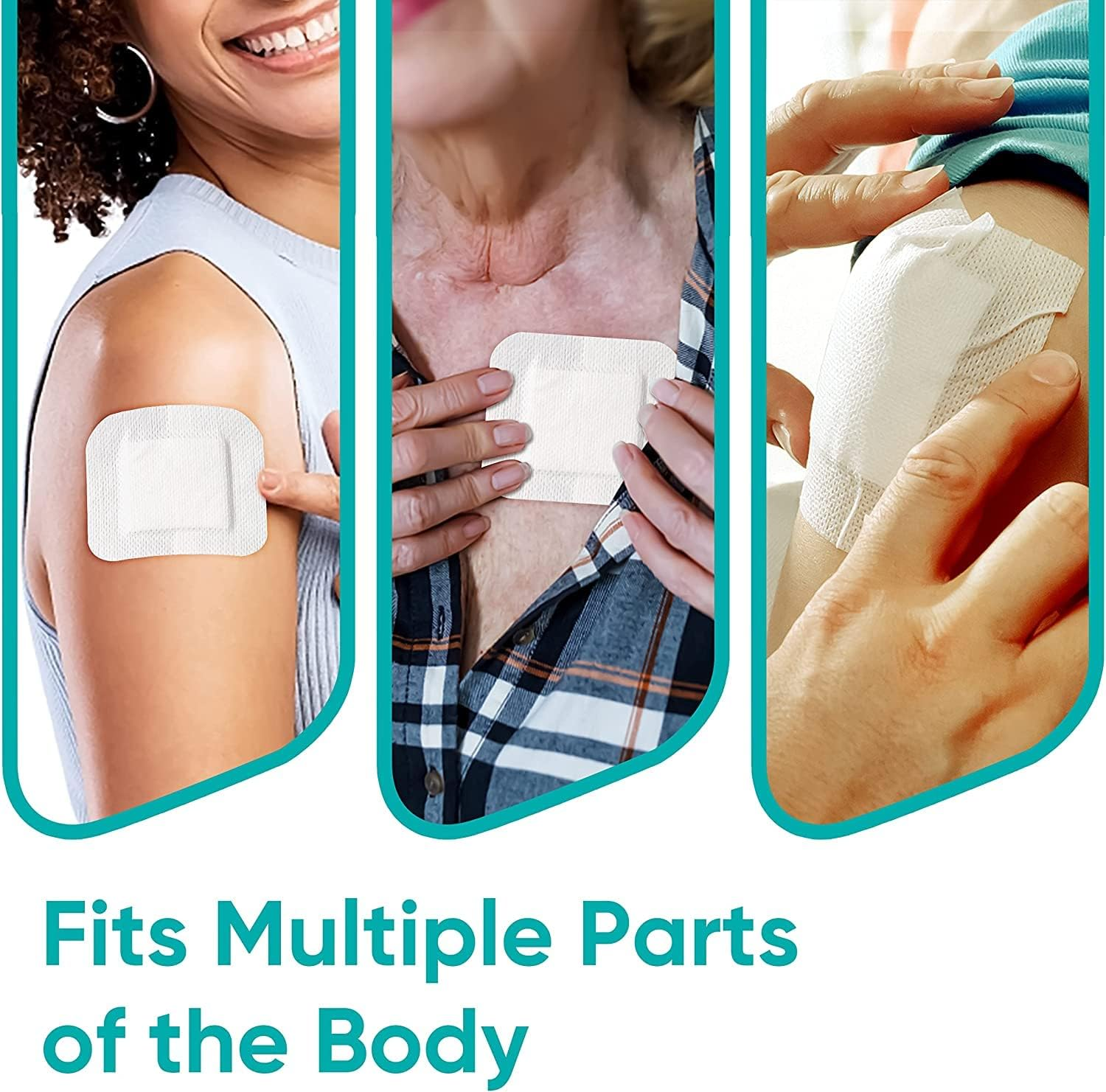 20 PCS Bordered Gauze-Island Dressing Wound Bandage Sterile Adhesive Gauze Pads Patches Post Shower Breathable Borders Individually Packed Pouches Tapes (10 X 10Cm) image number 4