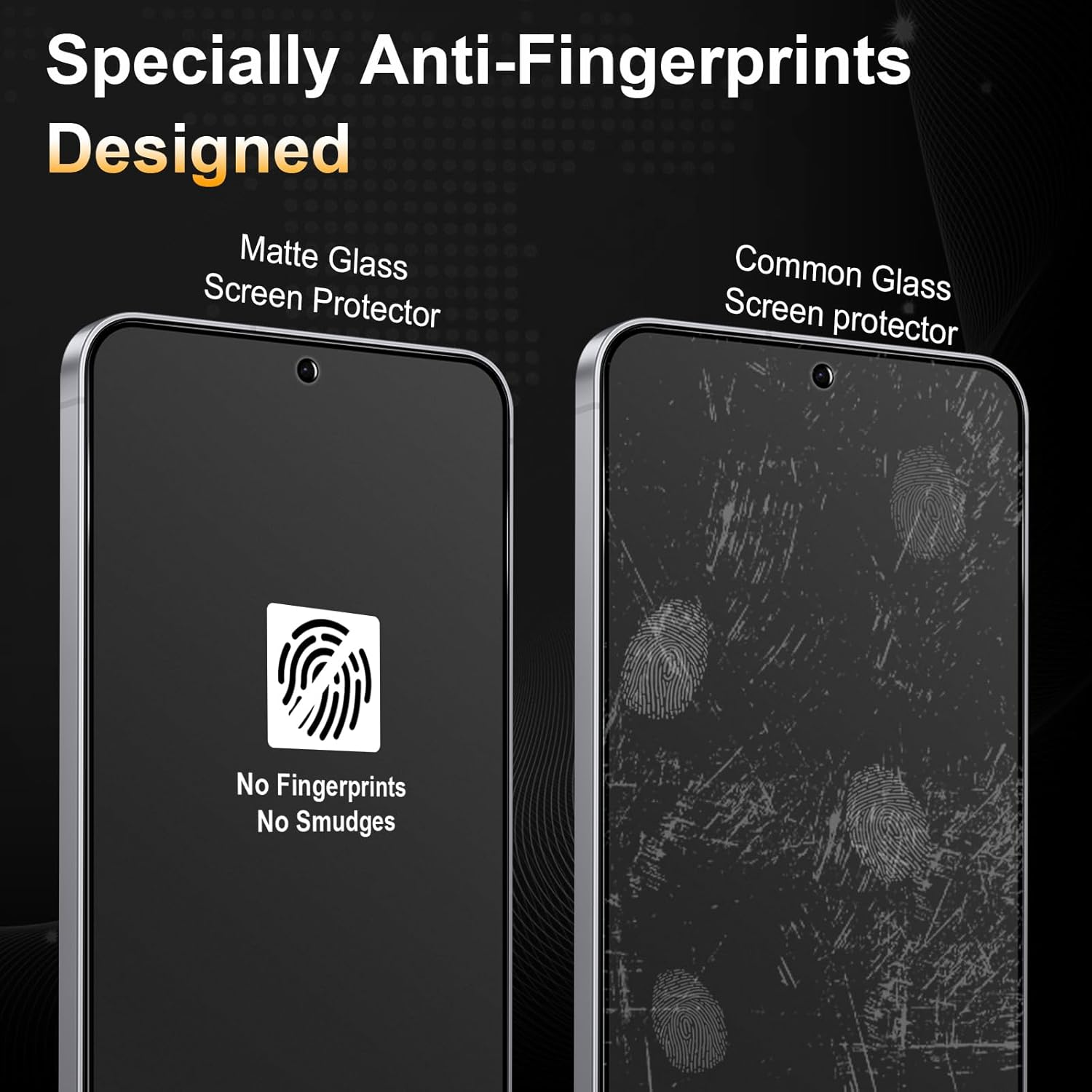 Funrae Full Screen Matte Screen Protector for Samsung Galaxy S25 FE 5G for Tempered Glass, Pack of 2 Anti-Fingerprint Matte Film, 9H Hardness Tempered Glass Protective Glass, Anti-Glare image number 5