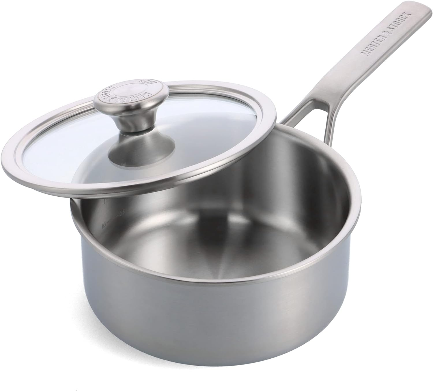 Merten & Storck Tri-Ply Stainless Steel Induction 18Cm/2 Litre Saucepan Pot with Lid, Multi Clad, Oven Safe, Silver image number 5
