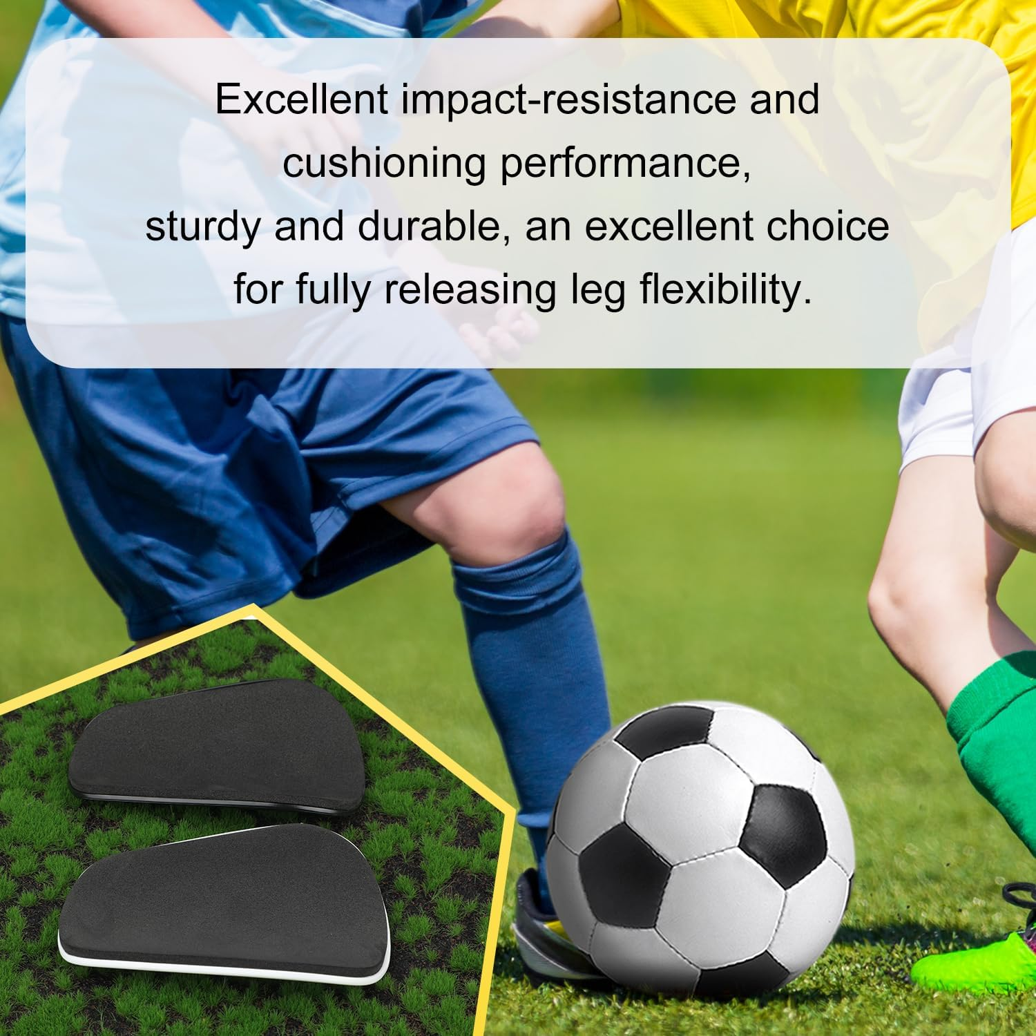 2 Pairs Mini Soccer Shin Guards, 3.94X2.36 Inch Black & White Cross Style Extra Small Football Shin Guards Mini Football Shin Pads Protective Equipment for Teens Adults Boys Girls image number 2