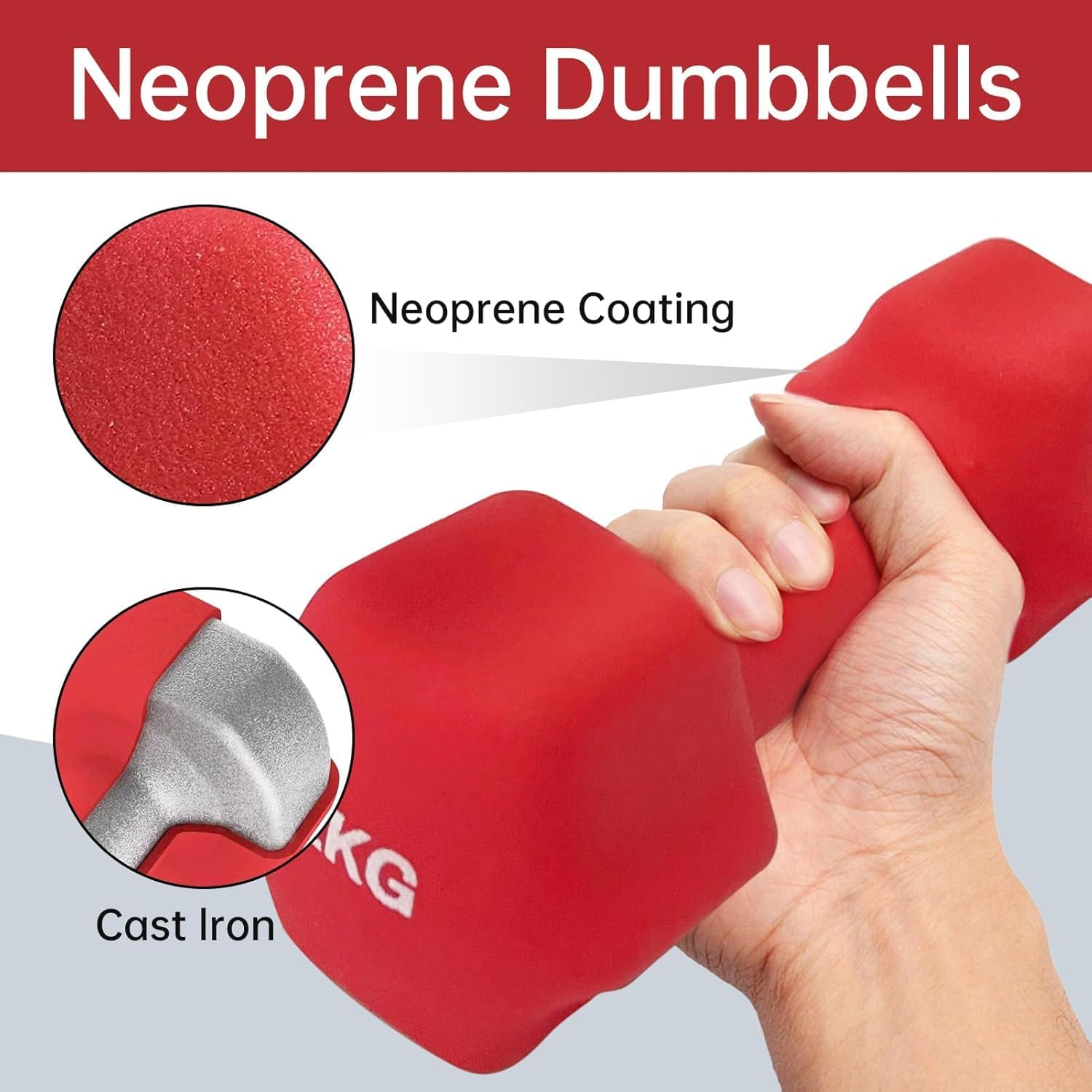 IWORKOUT Neoprene Dumbbells Set,Non Slip with Smooth Grip Fitness & Exercise Dumbbells &ndash; Hexagon Shaped Hand Weights for Women & Men &ndash; Best Choice for Gyms & Home Use image number 6