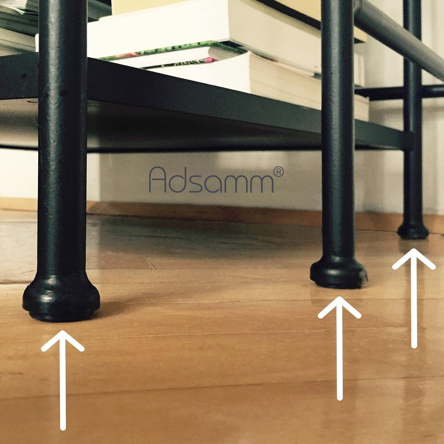 Adsamm&reg; / 10 X Self-Stick Felt Pads / 3.94'' X 3.94'' (100X100 Mm) / White / Square / Felt Thickness of 0.138''(3.5 Mm) / Self-Adhesive Furniture Glides in Top-Quality image number 1