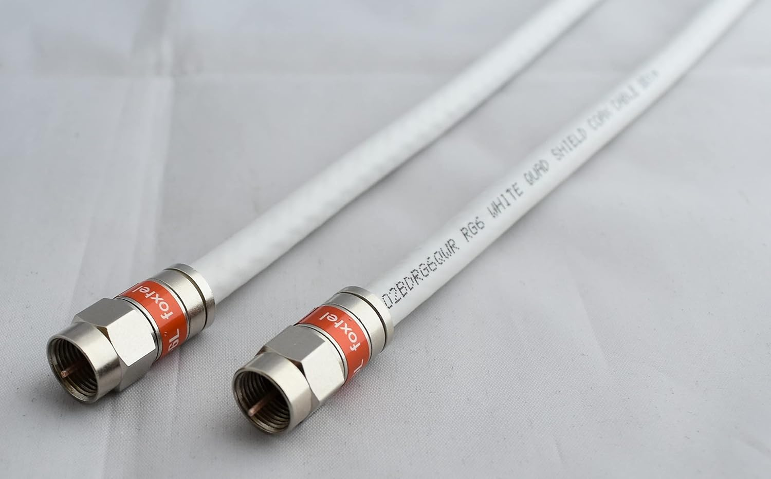 White RG6 Quad Shield Coax F-Type Male Cable | TV | Antenna | Satellite | NBN | Foxtel 0.5M-50M (4.0M) image number 2