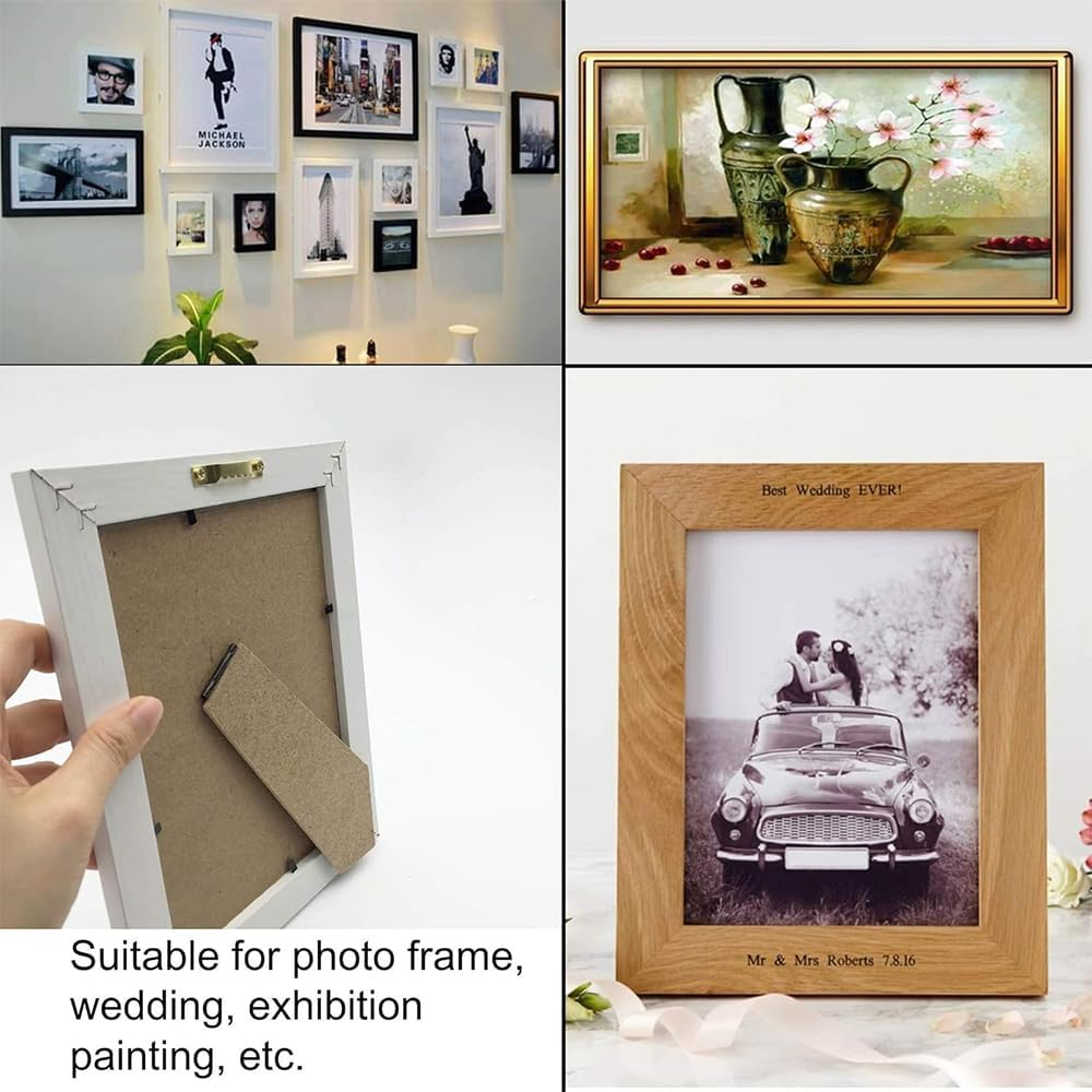 100 Pack Small Sawtooth Picture Hangers with 200 Pieces Screws,Hanging Wooden Frames Paintings Artwork Craft Projects,Steel Picture Hanging Picture Frames Hangers,Sawtooth Picture Hangers(Gold) image number 4