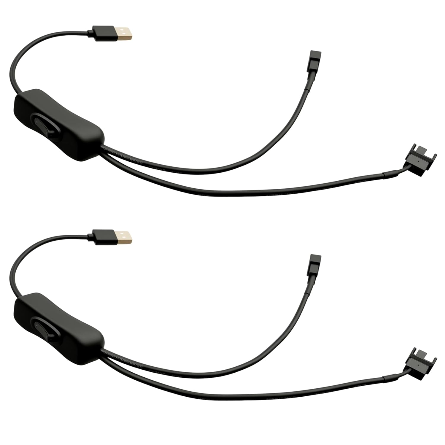 EFGTEK 2 Pack 40Cm USB to 3Pin and 4Pin Fan Power Adapter Cable,Dual 3-Pin / 4-Pin 5V USB Sleeved Fan Power Adapter Cable with On/Off Toggle image number 5