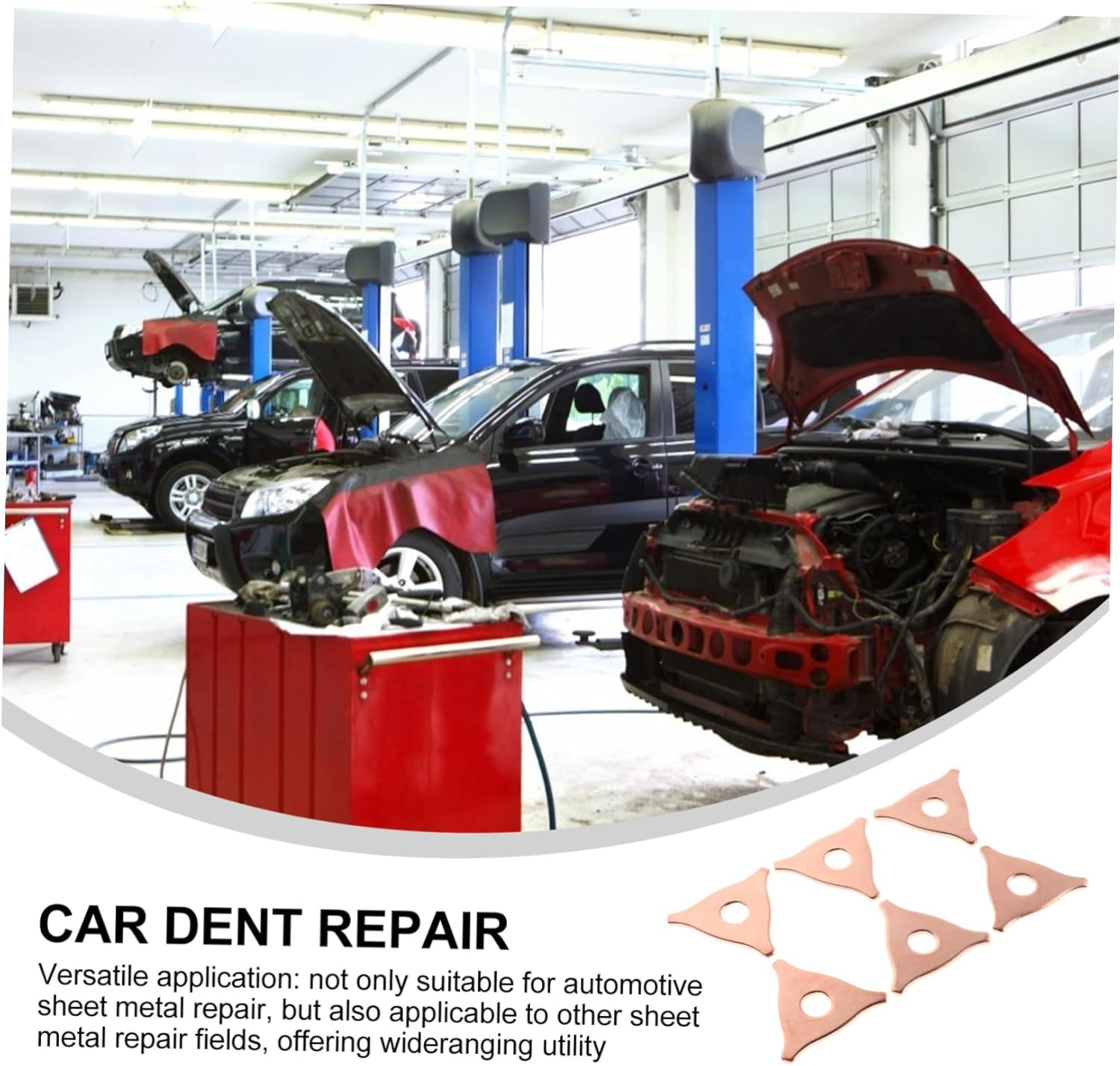 FOYTOKI 100Pcs Dent Pulling Rings for Metal Repair Auto Body Welding Tool Set Car Dent Removal Kit Tabs for Panel Welder Equipment image number 2