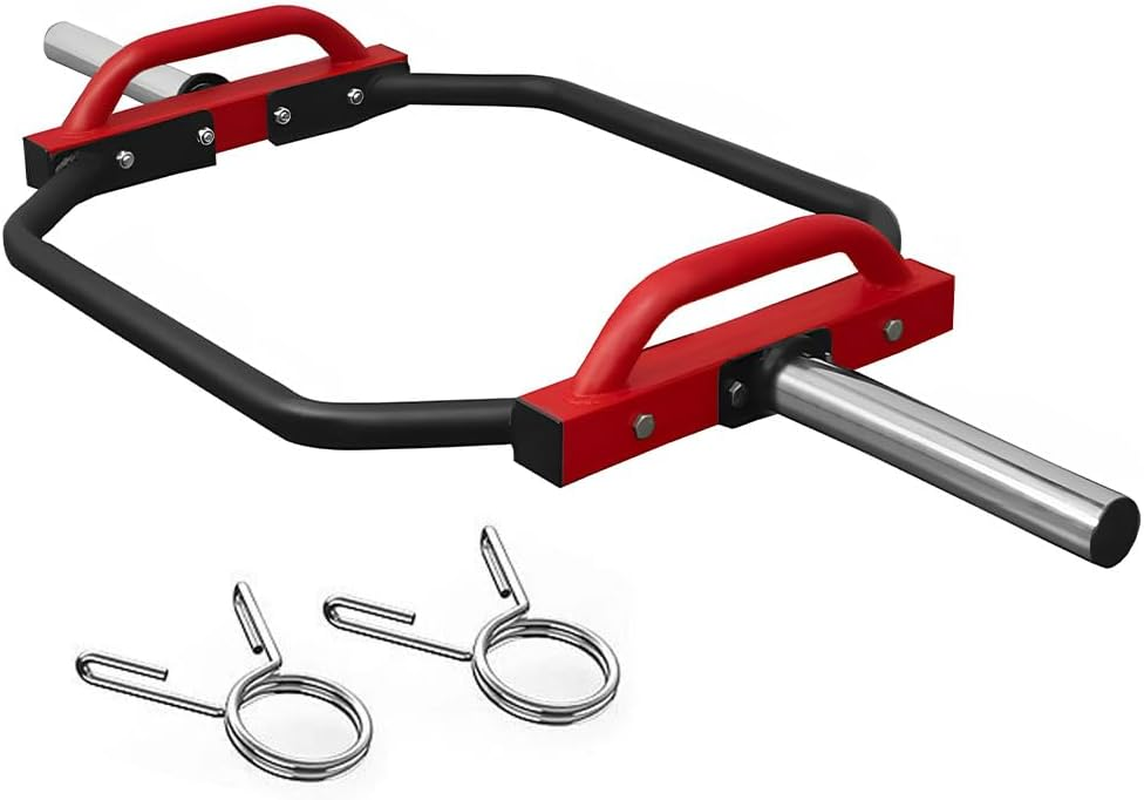 ALSTON Heavy Duty Hex Trap Bar Olympic Deadlift Squat Bars Max 300Kg Load Hexagonal Bar with 2 Spring Clasps and Handles for Home Gym Squat Shrug and Farmer Walk image number 5