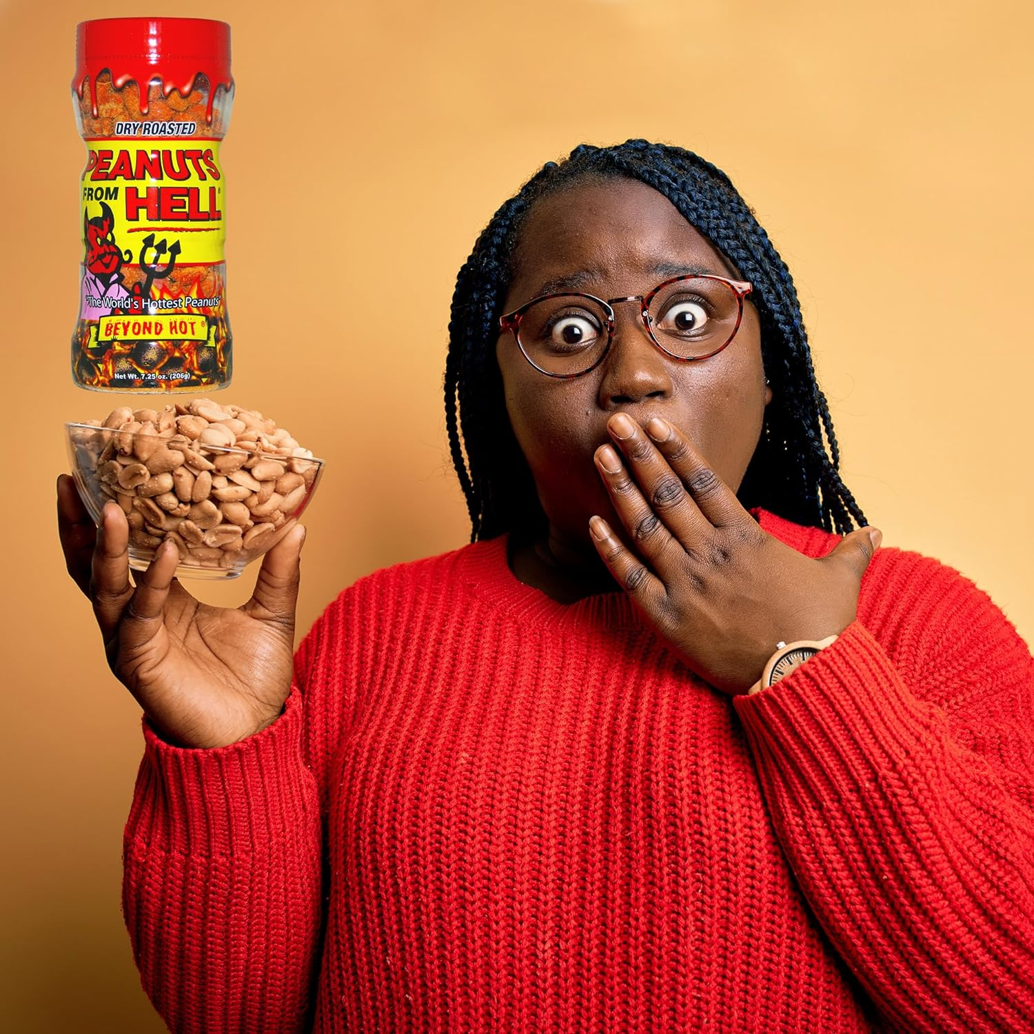 Peanuts from Hell - Habanero Pepper Spicy Hot Peanuts &ndash; 206G - Ultimate Spicy Gourmet Gift Peanuts - Try If You Dare! image number 4