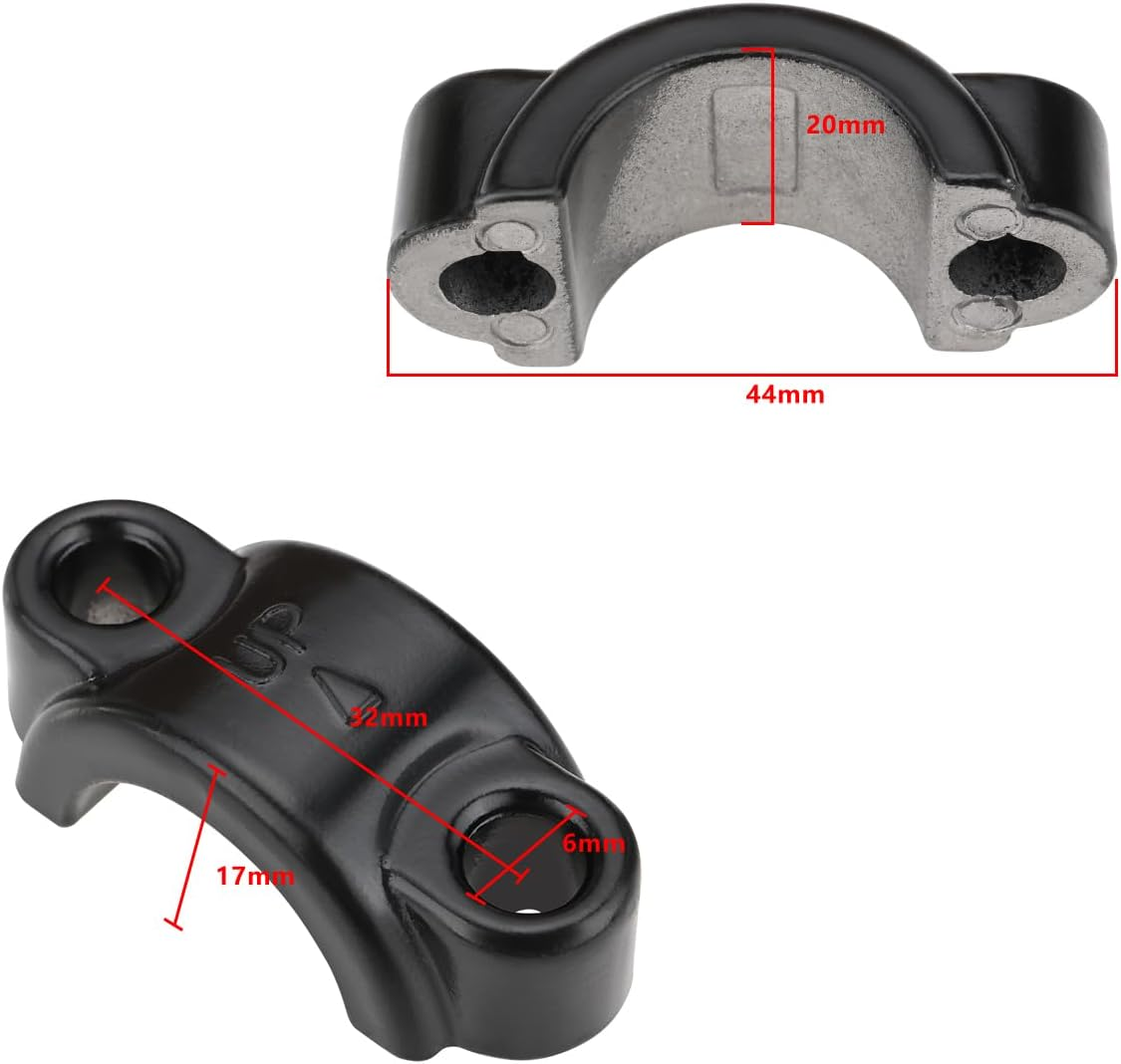 Create Idea 2Pcs M6 Brake Lever Clamp Aluminum Clutch Master Cylinder Clamp Bracket Cover Fixing Seat Suitable for 22Mm Dirt Bike Electric Bike Handlebars Black image number 6