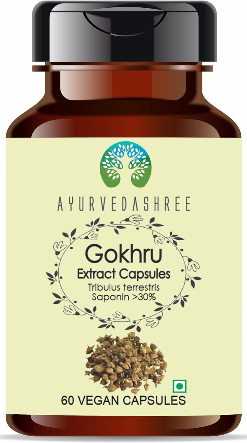 Gokhru Extract 500Mg - 60 Vegetarian Capsules|Tribulus Terrestris| All Natural | 100% Vegan | Gluten-Free | GMP Certified image number 2