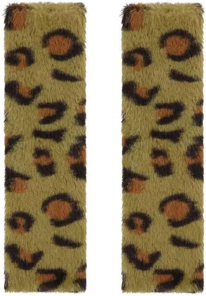 JINXU 2 Pack Seat Belt Cover Pad, Cute Plush Leopard Print Seatbelt Covers Seatbelt Shoulder for More Comfortable Driving, Plush Fluffy Soft Seat Belt Cover, Car Interior Accessories