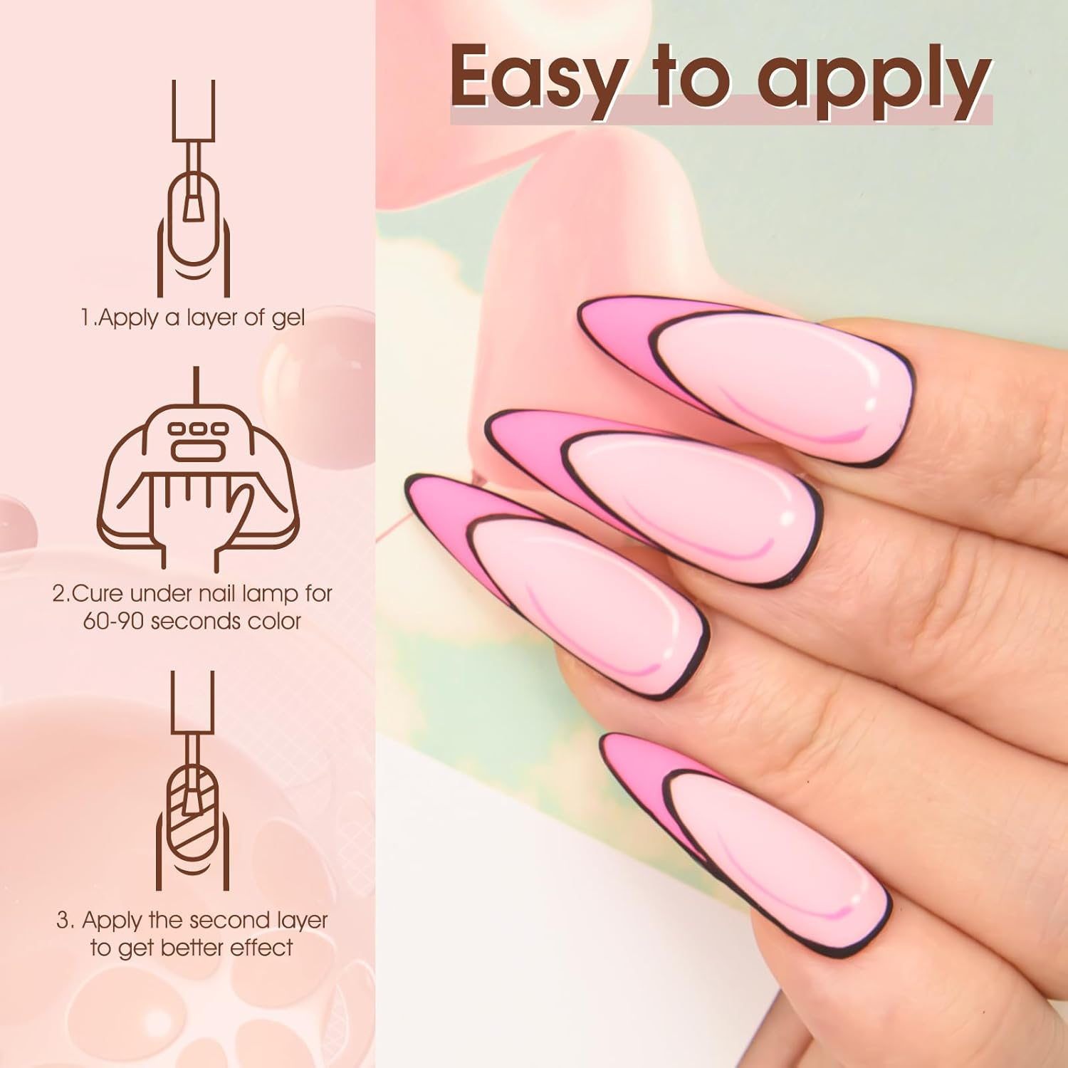 VENALISA 6 Colors Gel Nail Polish Set, Pink Gel Polish Baby Pink Long Lasting Soak off UV - Nude image number 5