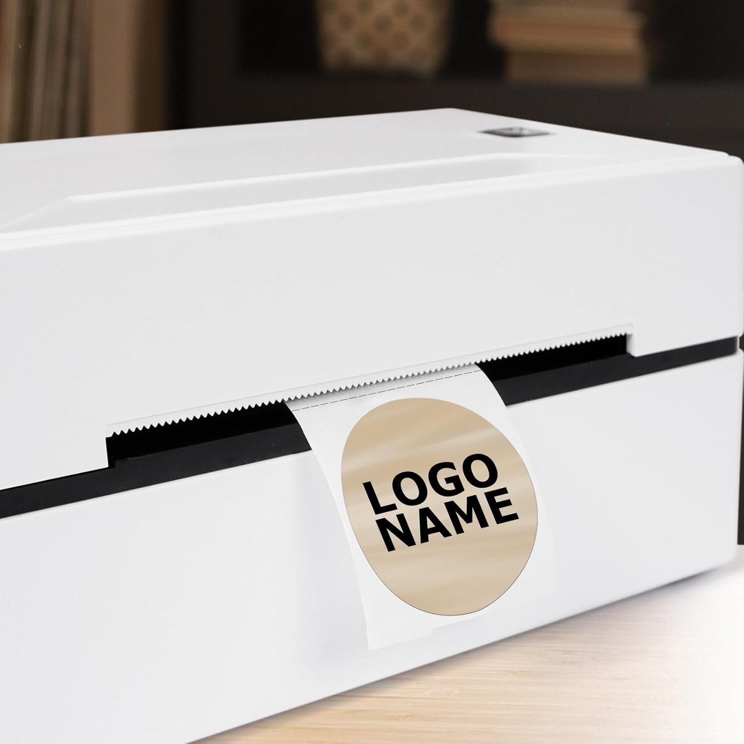 Khaki round Thermal Labels 1.5 Inches Circle Thermal Sticker Paper Self-Adhesive Waterproof Dot Stickers for Busineses & Warehouses 500 PCS per Roll image number 6