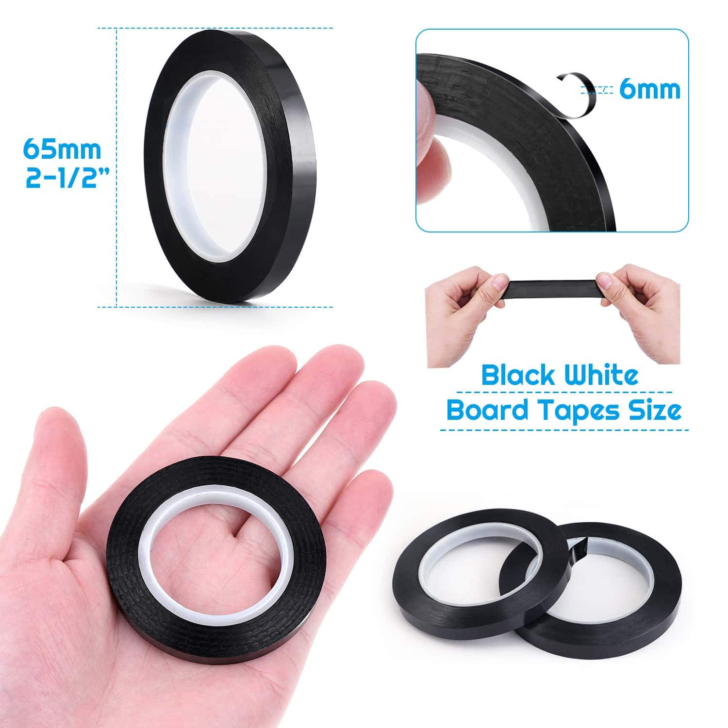 Audab 6 Rolls 1/4 Pinstripe Tape Vinyl Chart/White Board Tape Lines Dry Erase Whiteboard Thin Tape Pinstriping Graphic Grid Marking Tape image number 4