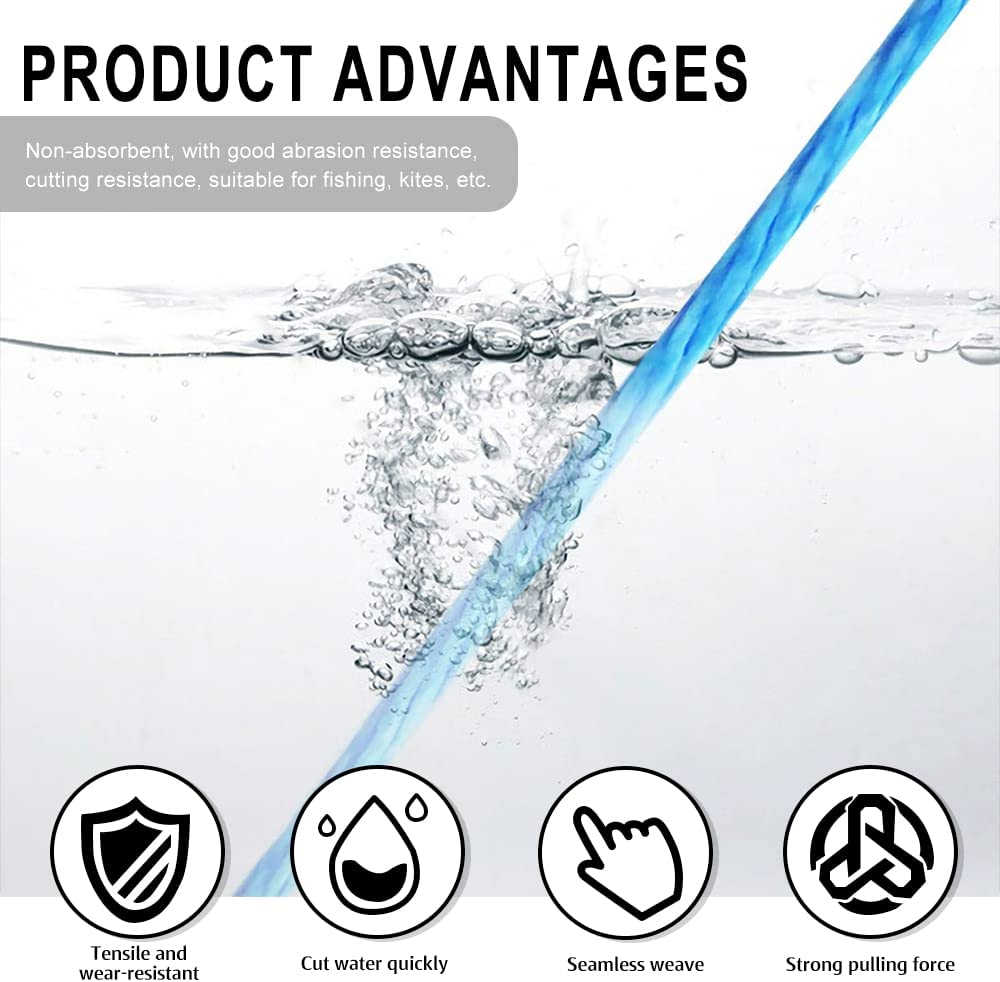 327 Yards (300M) Fishing Line, 4 Strands Stronger Multifilament PE Braid Wire, Braided Fishing Line Abrasion Resistant Superline Zero Stretch, 0.3Mm Diameter, 40IB image number 5