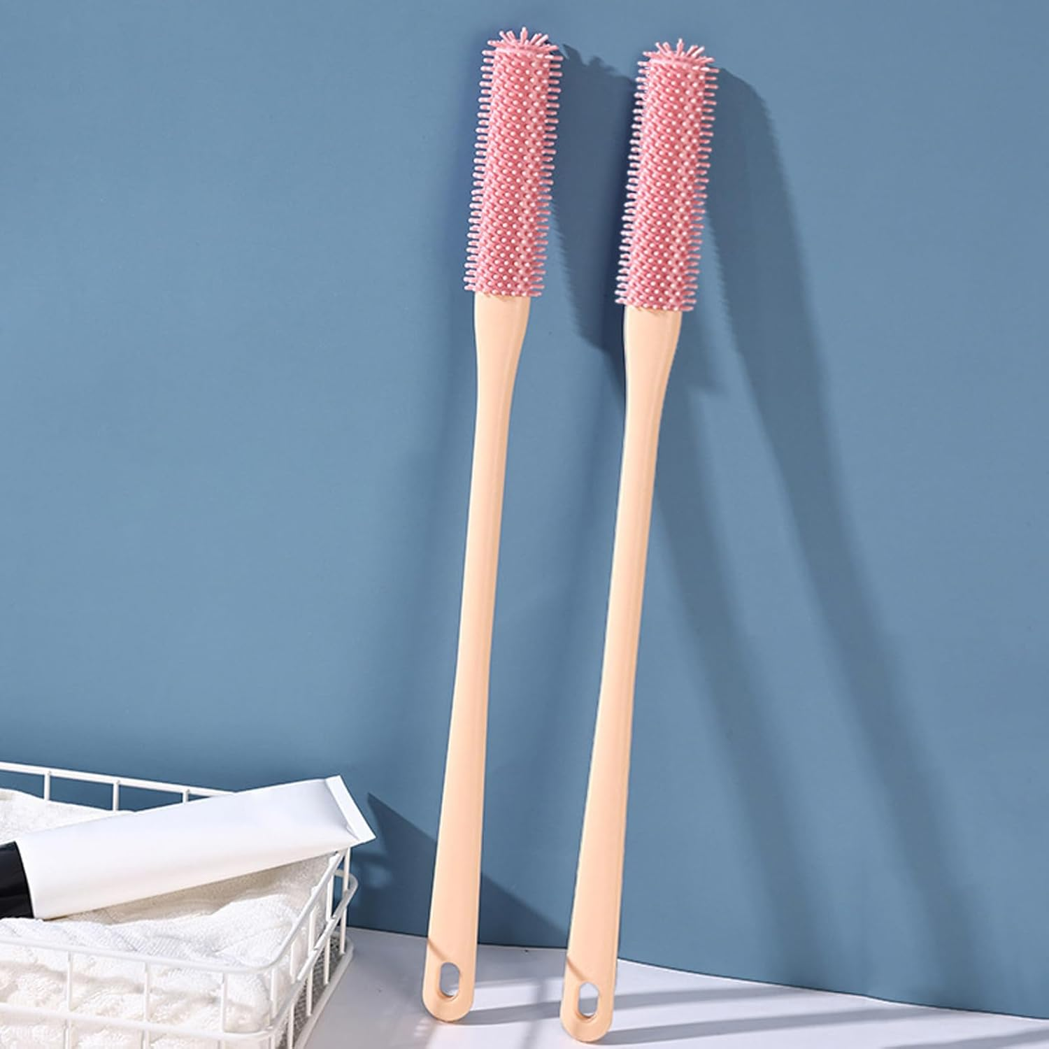 Silicone Foot Brush - Silicone Bristles Toe Brush | Bristles Foot for Shower, Extended Handle, Men and Women image number 2