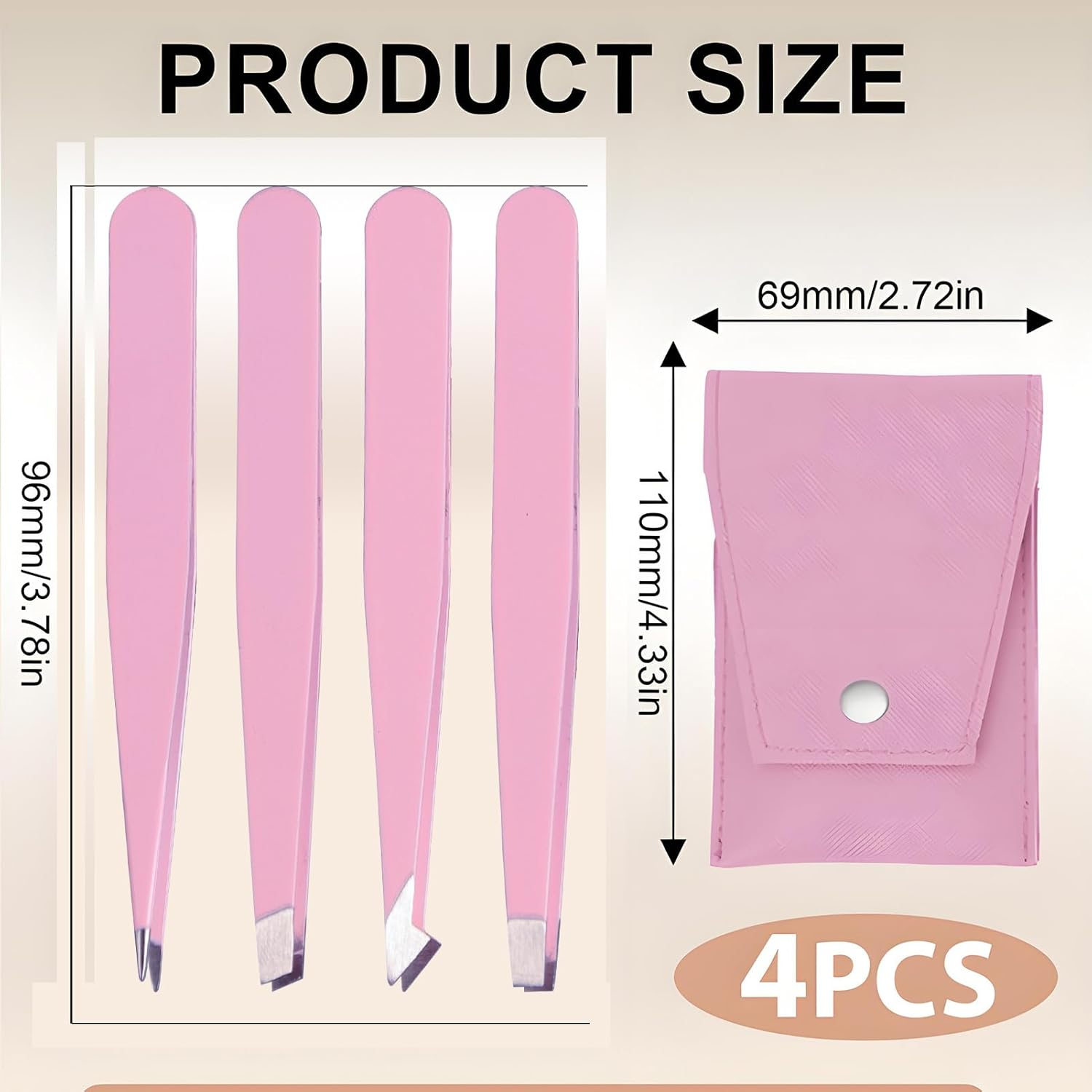 Havenease 4-Piece Eyebrows Tweezers,Stainless Steel Slant Tweezer Set and Pointed Hair Removal Tweezers, Precision Tweezers for Men and Women,Ingrown Hair,Eyebrows Plucking,Daily Beauty Essentials image number 6