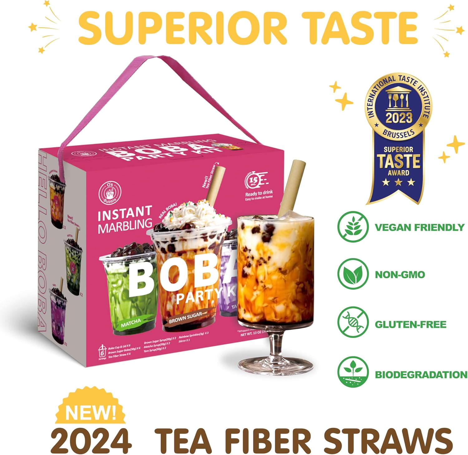 O&rsquo;S Bubble Instant Marbling Boba Party Kit (Ambient) &ndash; 6 Servings image number 2