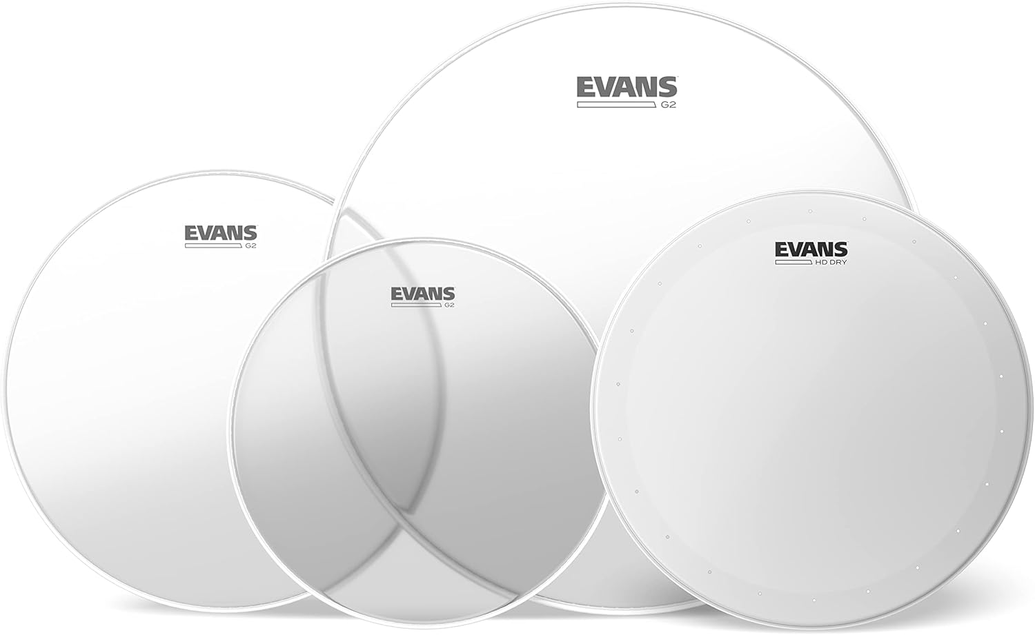 Evans Drum Heads - G2 Clear Fusion Pack (10", 12", 14") with 14" HD Dry Snare Batter image number 5