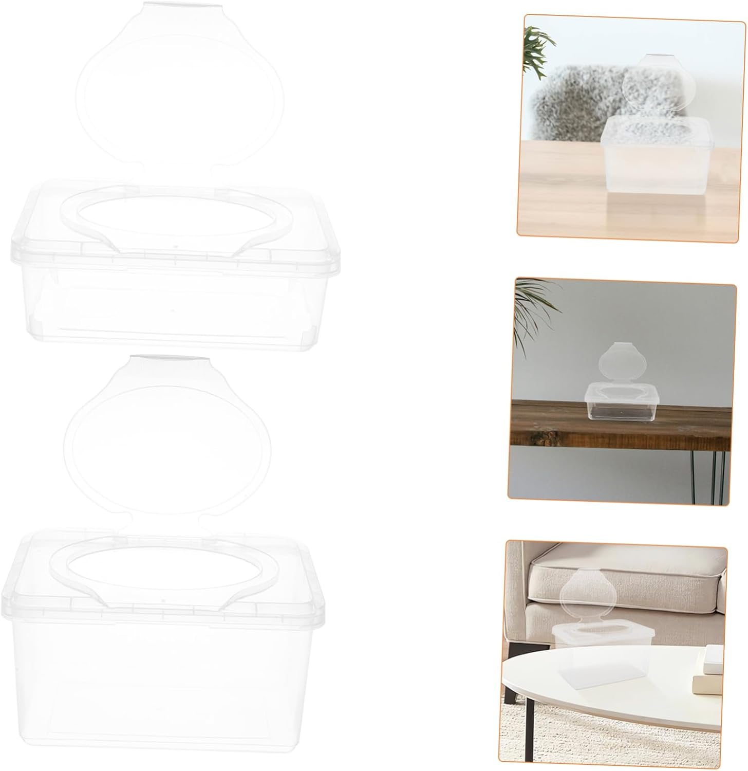 Cabilock 2Pcs Wipes Box for Home Car Dustproof Wipes Dispenser Holder Versatile Easy image number 5
