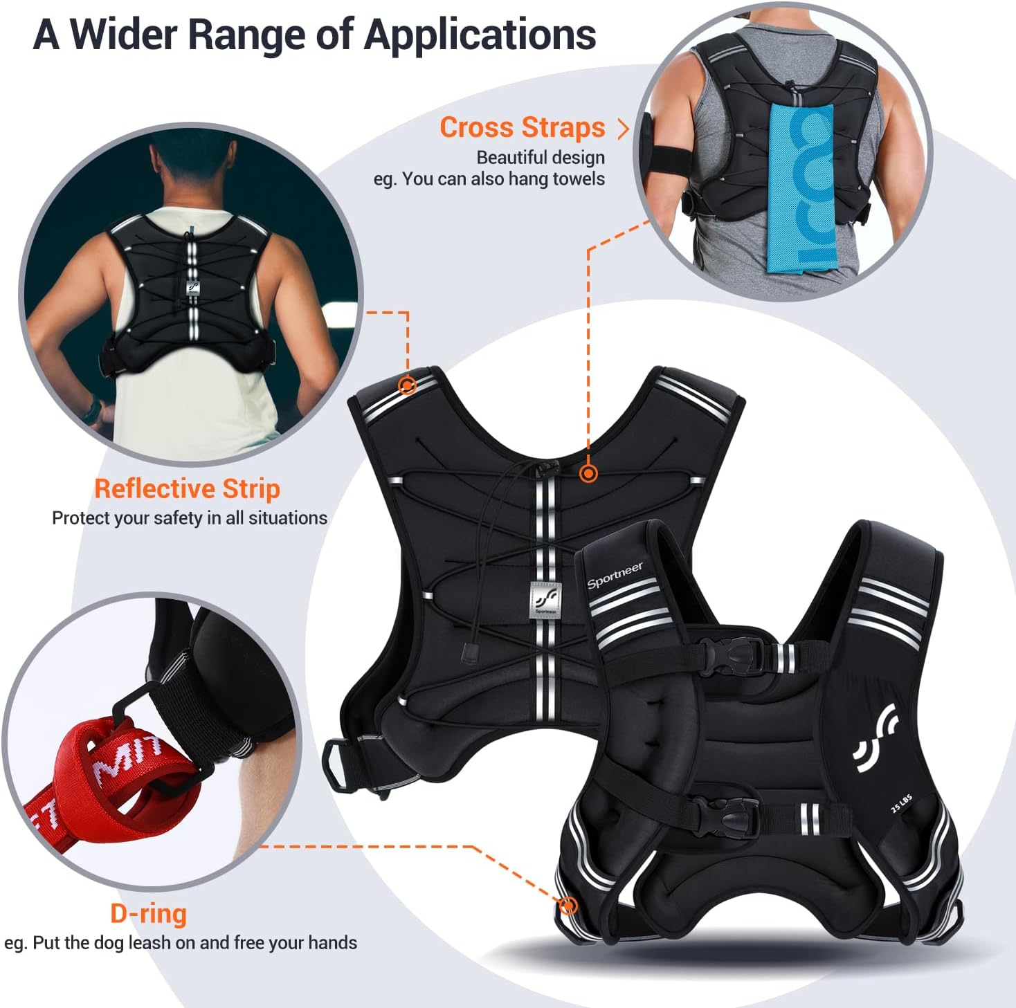Sportneer Weighted Vest Woman: 5.4Kg/6.8Kg/9Kg/11.3Kg Running Vest with Phone Bag, Women Weight Vest for Running Jogging Strength Training Weight Loss Walking Fitness