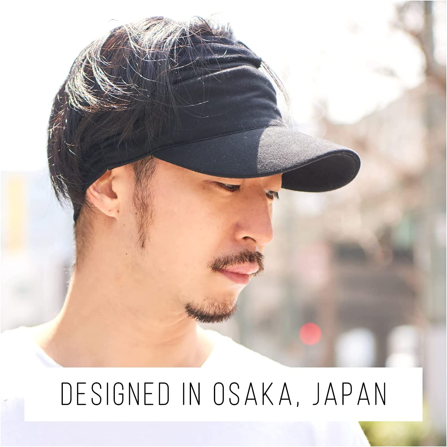 CHARM Sports Sun Visor Hat - Mens Running Visor Womens Ponytail Tennis Cap SPF - Dark Grey image number 7