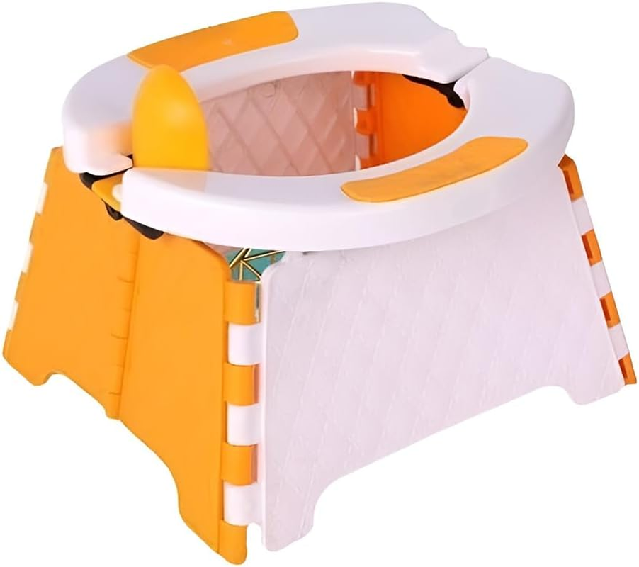 Portable Potty,Foldable Potty Training Seat,Potty Chair,Car Small Toilet,Kids Oldable Urinal,With 30Pcs Trash Bag,For Home, Car, Outdoor,Indoor,Travel, Picni (Orange) image number 1