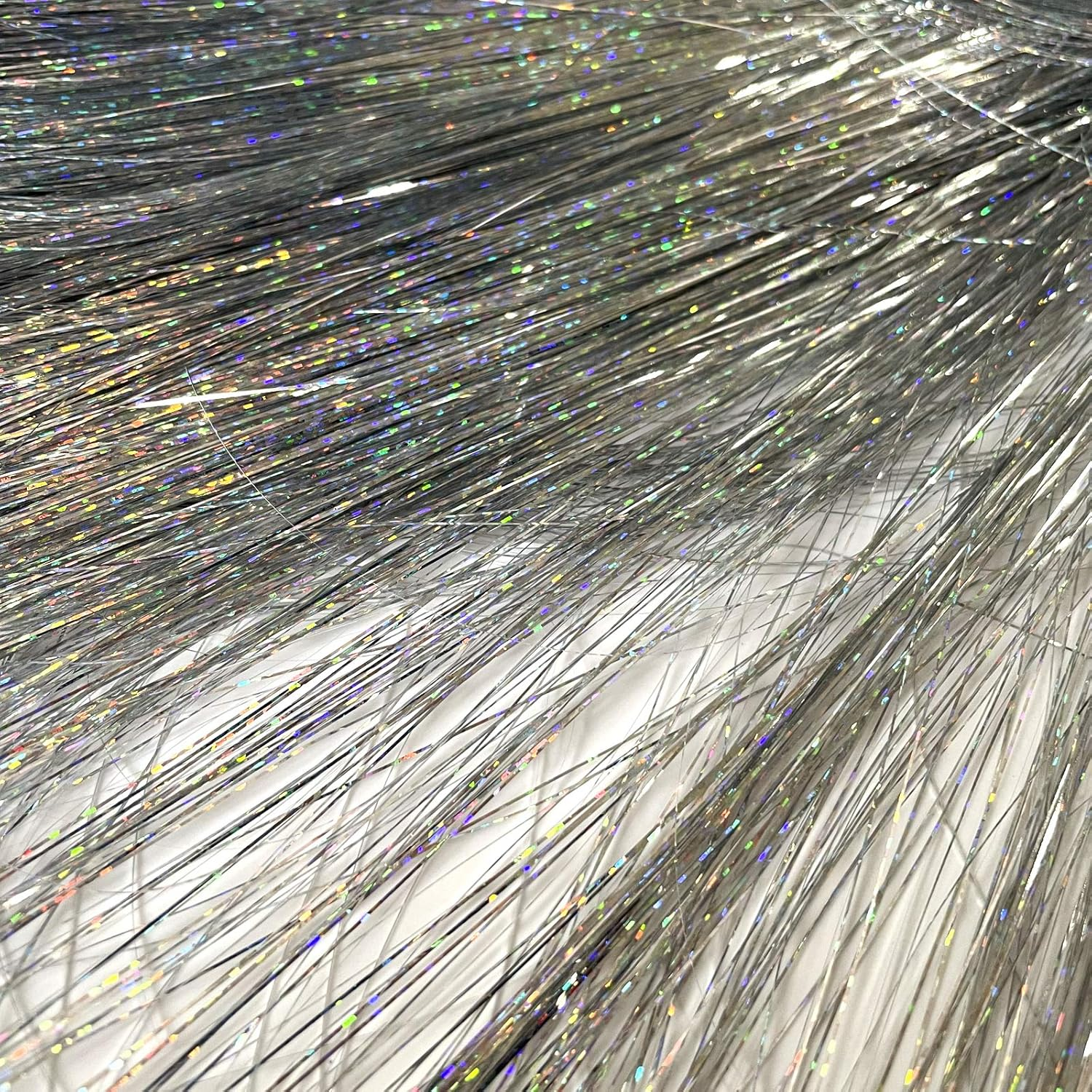 Icicle Tinsel Garland Iridescent Tinsel Strands Foil Fringe Icicles for Chrismtas Tree Holiday Decoration Party Supplies (12000, Silver) image number 2