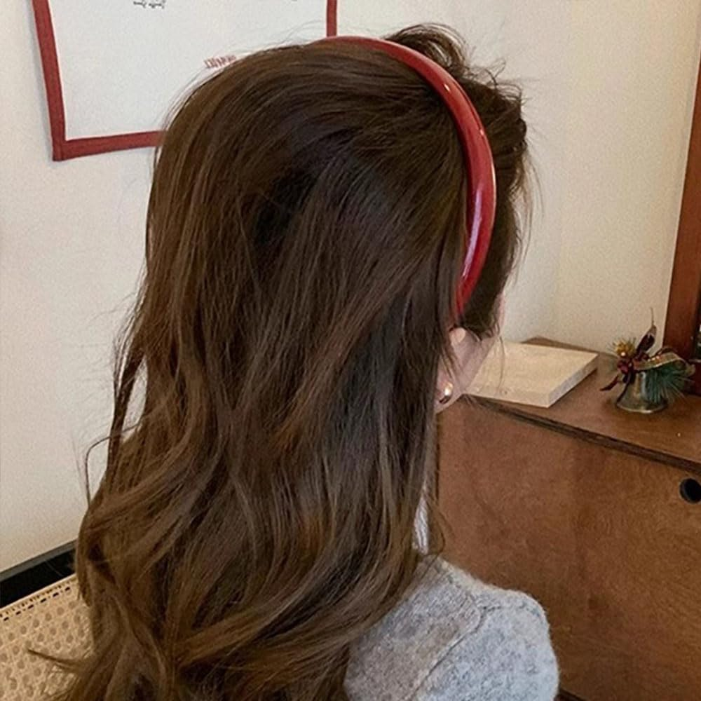 Pack of 4 Cute Headbands, Women'S Plastic Headband, Women'S Headband with Tooth Comb, Colourful Hair Band, Women'S Non-Slip Headband, Women'S Cute Retro Hair Bands, Headbands, Women'S Hair Band, Women image number 5