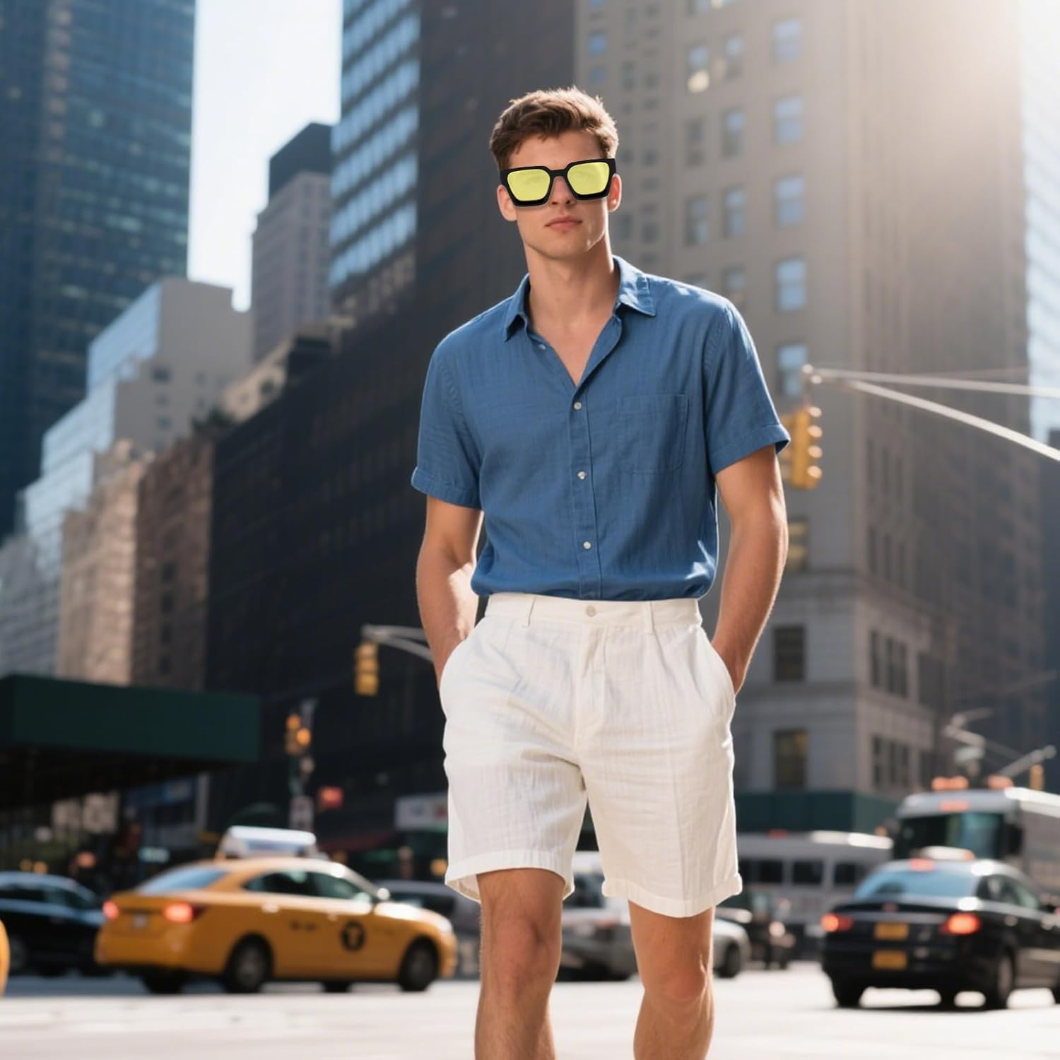 Uoqpty Square Sunglasses, Vintage UV Glasses, Ergonomic UV 400 Square Frame Sunglasses for Vacation, Beach, Driving, Festival, Outdoors - Gray image number 7