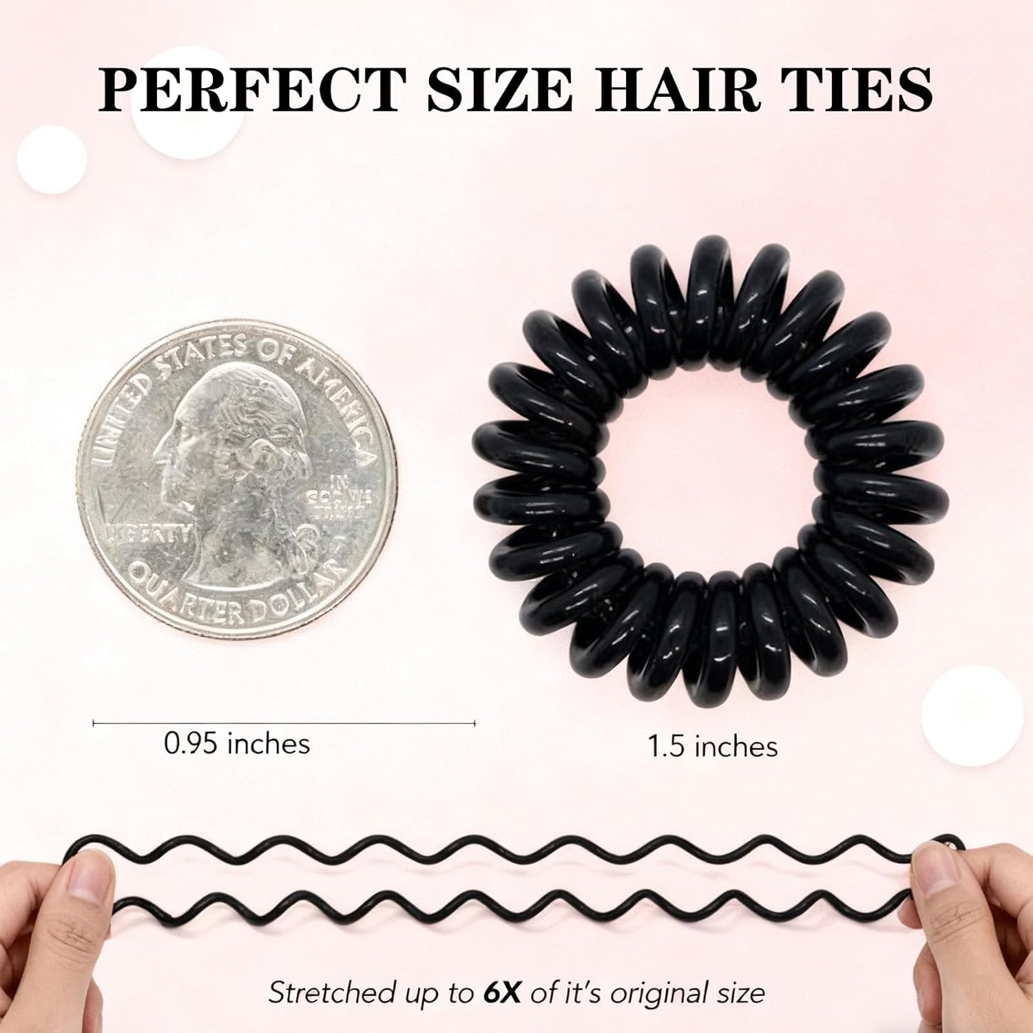 Spiral Hair Ties&mdash;Dent-Free Coil, Soft Build&mdash;For Secure yet Gentle Hair Styling, Daily Outings&mdash;Great for Busy Women, Fitness Lovers&mdash;Includes Spiral Hair Ties (16Pcs, 4 Hues) image number 6