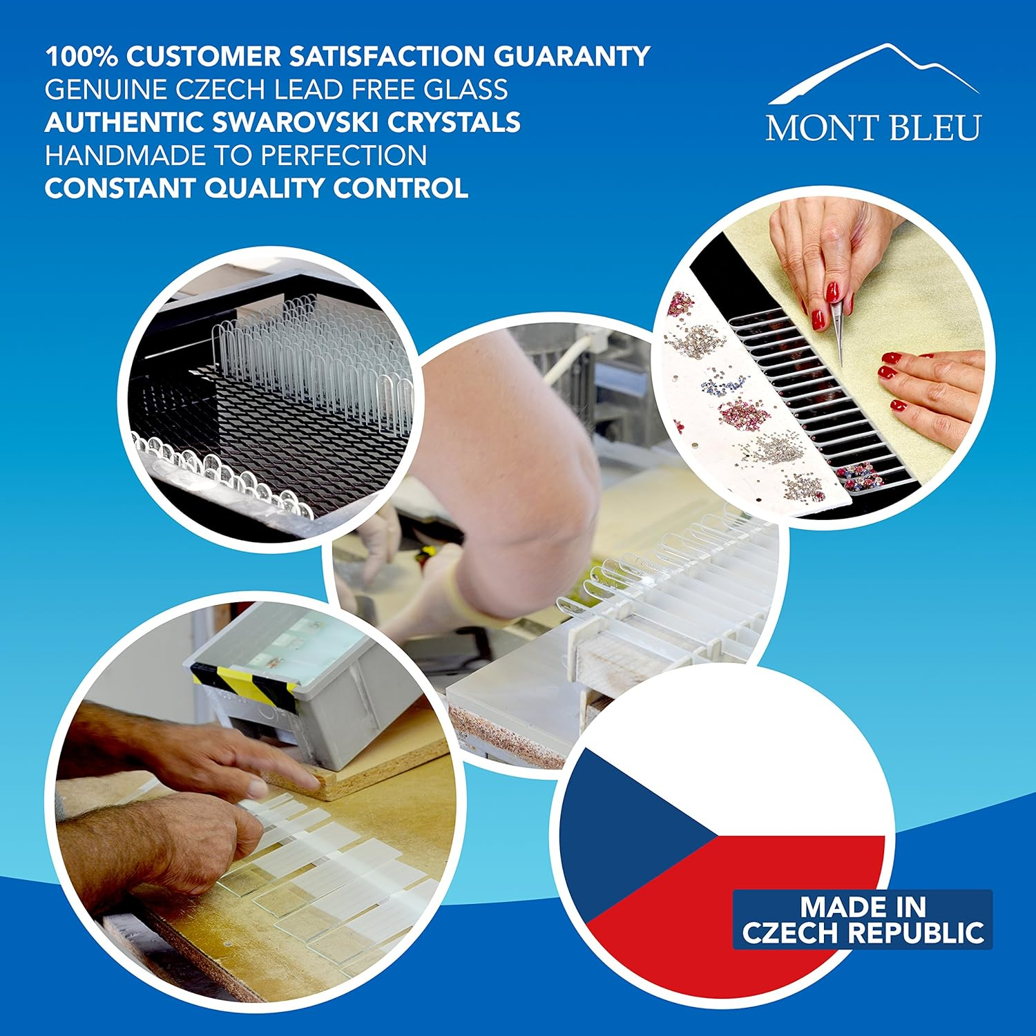 Nail File - Mont Bleu Premium Set of 2 Glass Nail Files Hand Decorated with Crystals - Genuine Czech Tempered Glass - Gifts for Women - Best Glass Nail Files for Natural Nails image number 3