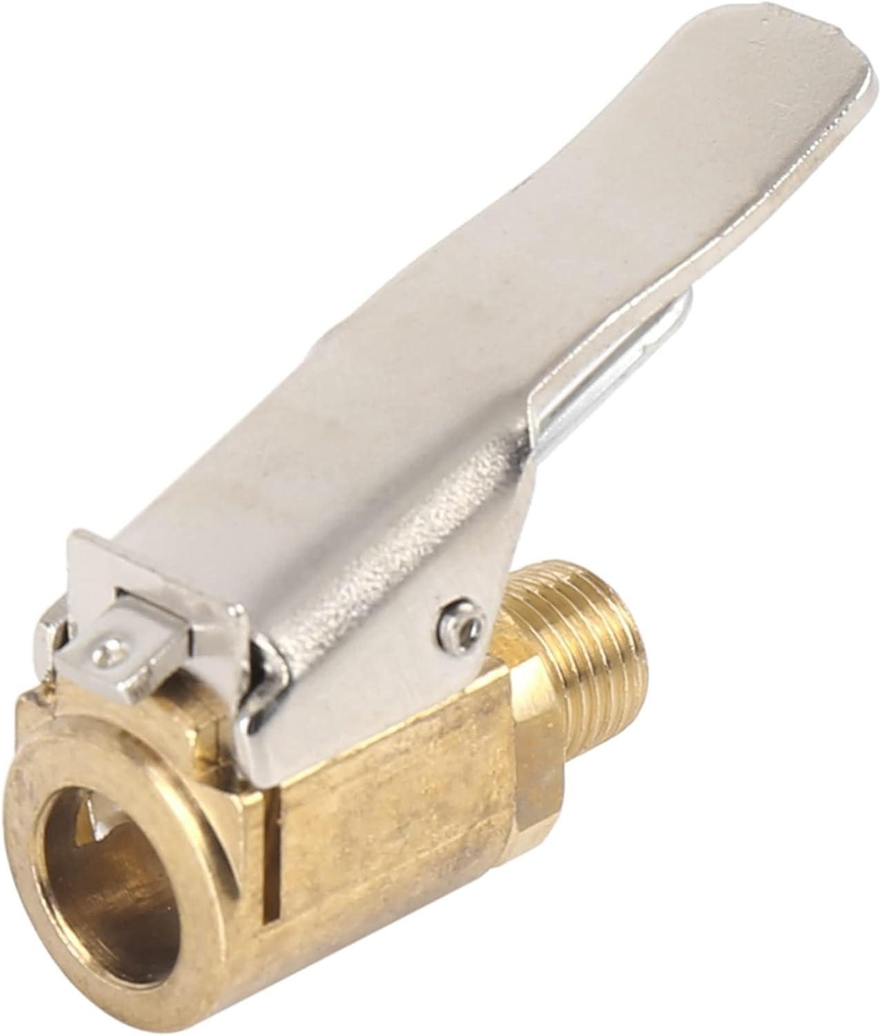 X AUTOHAUX Tire Chuck with Clip Adapter Air Chuck Tire Inflator Compressor Pump Connect Accessories Gold Tone for Vehicle image number 2