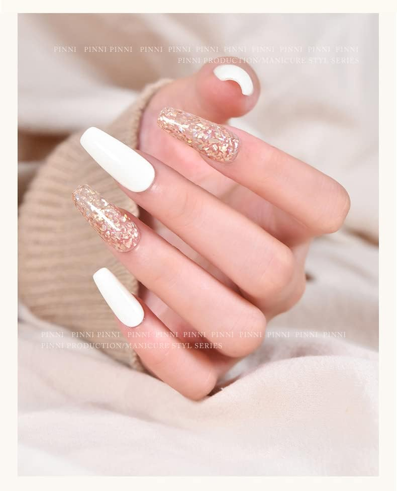 PINNI Pink Fairy Opal Glitter Gel Nail Polish Glitter Nail Polish UV Gel Polish Shimming White Nail Gel Polish Glimmer Shiny Nail Gel Nail Semi-Permanent Varnish image number 2