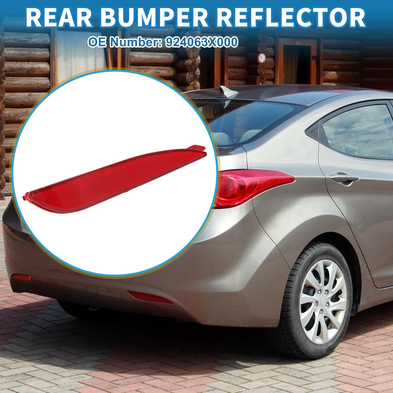 X AUTOHAUX Rear Right Side Bumper Reflector No.924063X000 Bumper Reflector Side Marker for Hyundai Elantra 2011-2013 Red image number 1