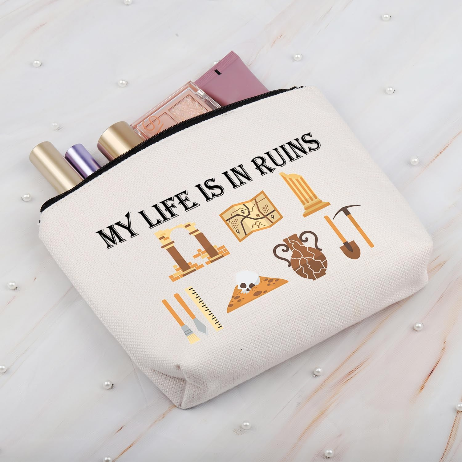 BDPWSS Archaeology Gifts for Women Archaeologist Gift My Life Is in Ruin Funny Archaeology Zipper Pouch, My Life Bag, Fashion image number 3