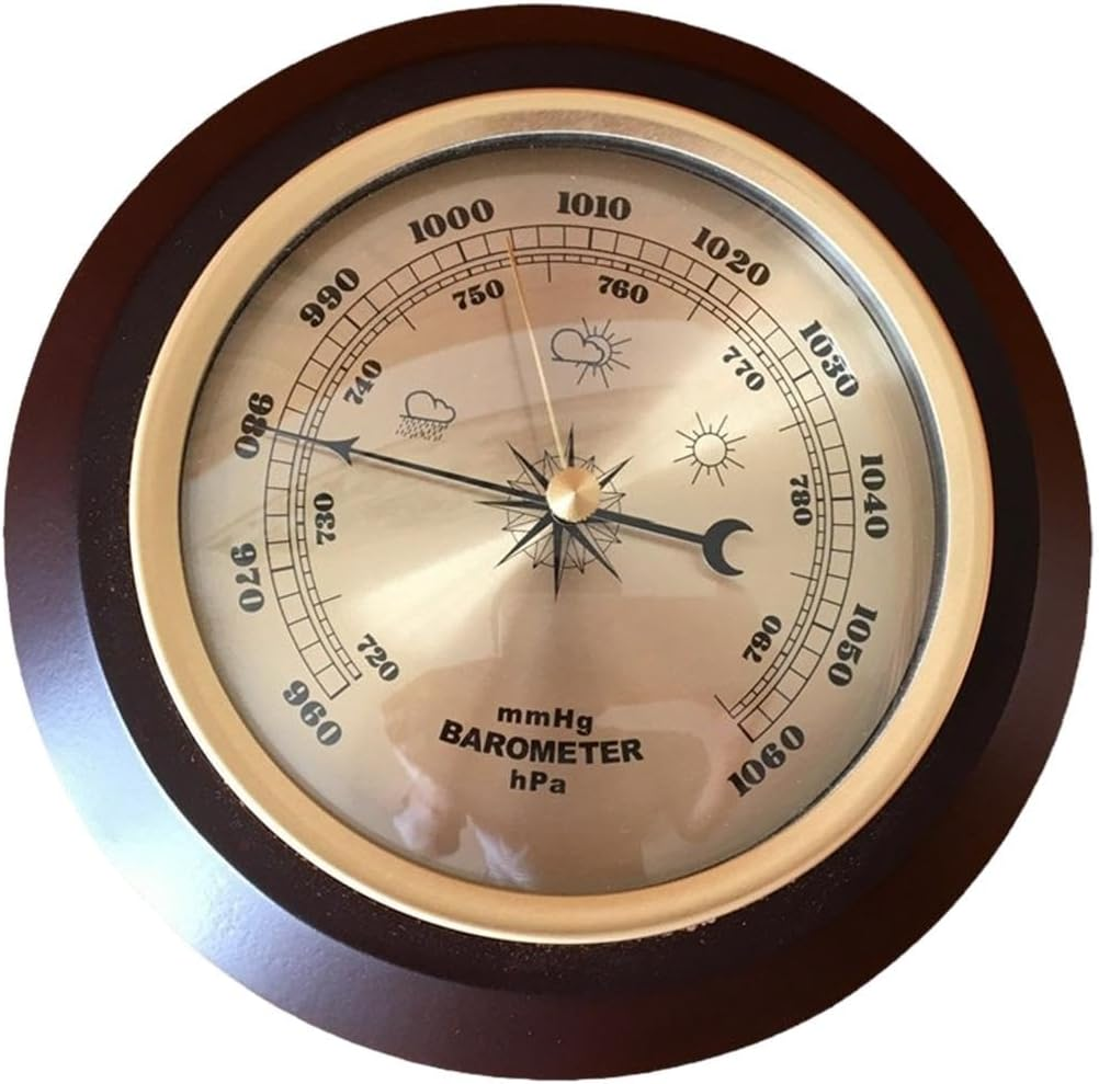Wall Mounted Barometer Meter Hanging Weather Station Easy Reading Pressure Gauge Dia 7In for Dining Room Terraces Yacht Boat image number 4
