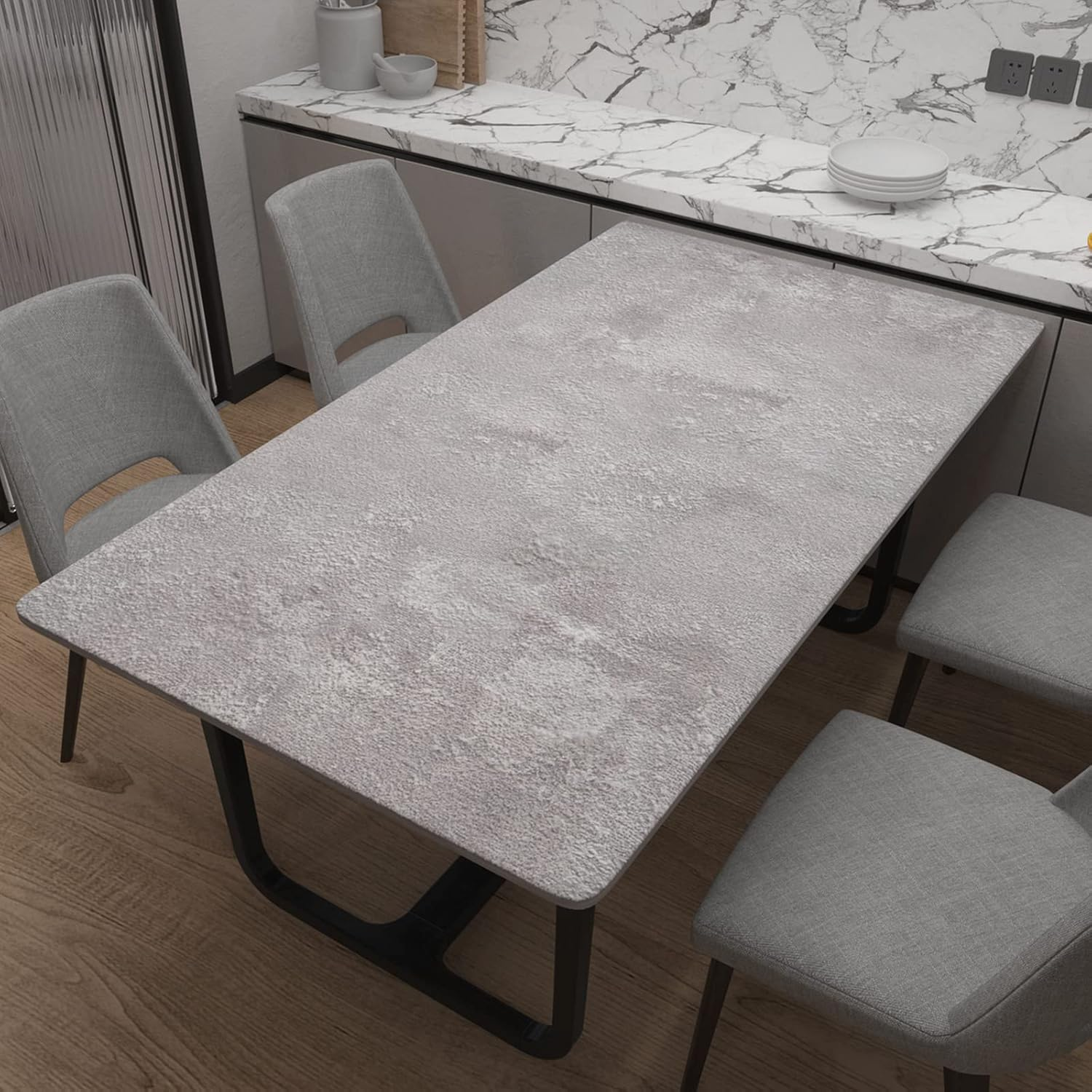 Grey Lime Wash Wallpaper 15.7"X236" Cement Wallpaper Peel and Stick Modern Concrete Contact Paper Waterproof Removable Self Adhesive Industrial Wallpaper for Bedroom Living Room Bathroom Walls image number 5