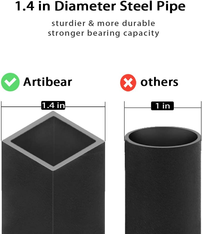 Artibear 8Ft Outdoor Firewood Rack, Upgraded Heavy Duty Logs Stand Stacker Holder for Fireplace - Metal Lumber Storage Carrier Organizer, Bright Black image number 3