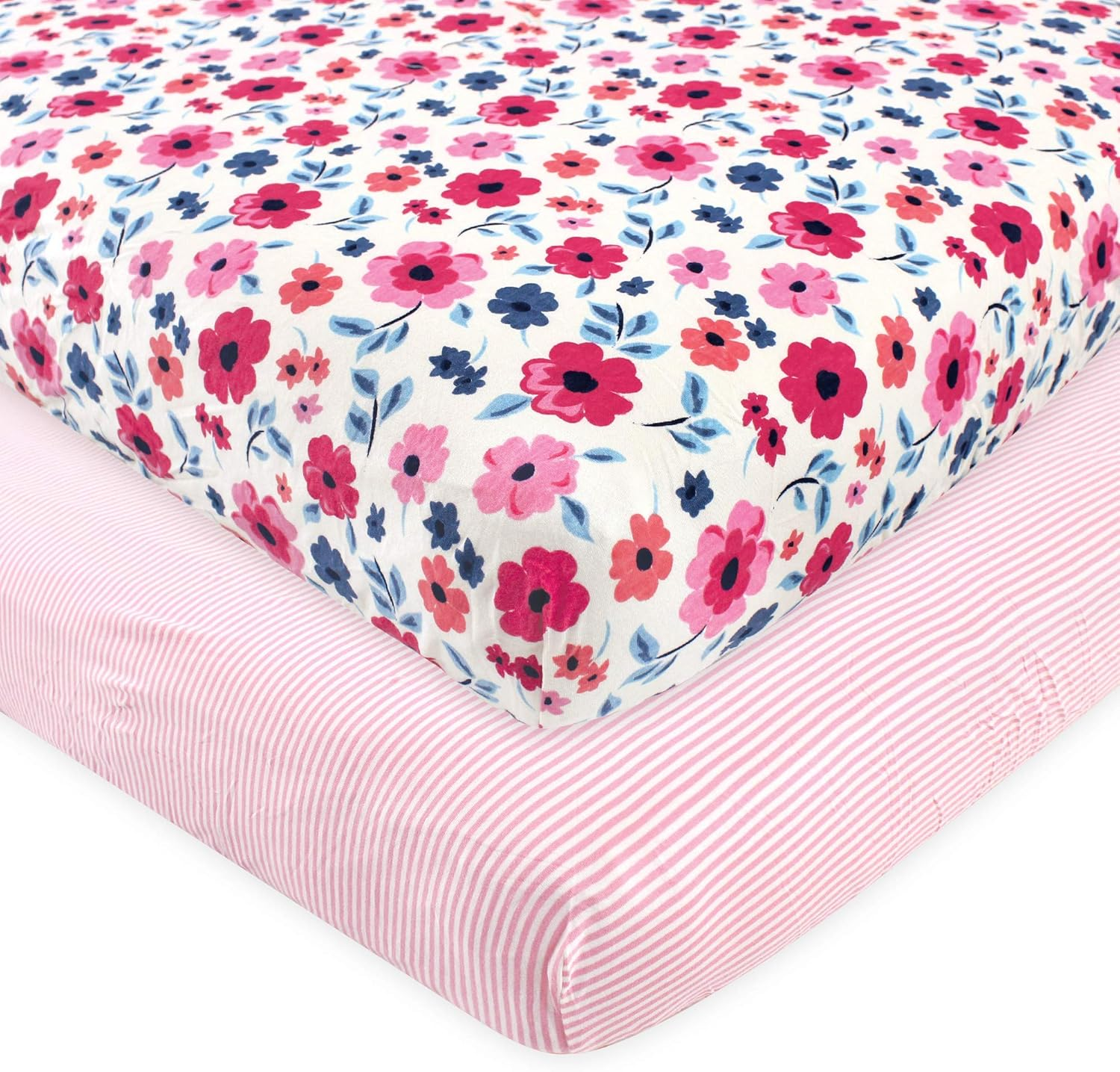 Touched by Nature Unisex Baby and Toddler Organic Cotton Crib Sheet, Barely Pink, One Size image number 1