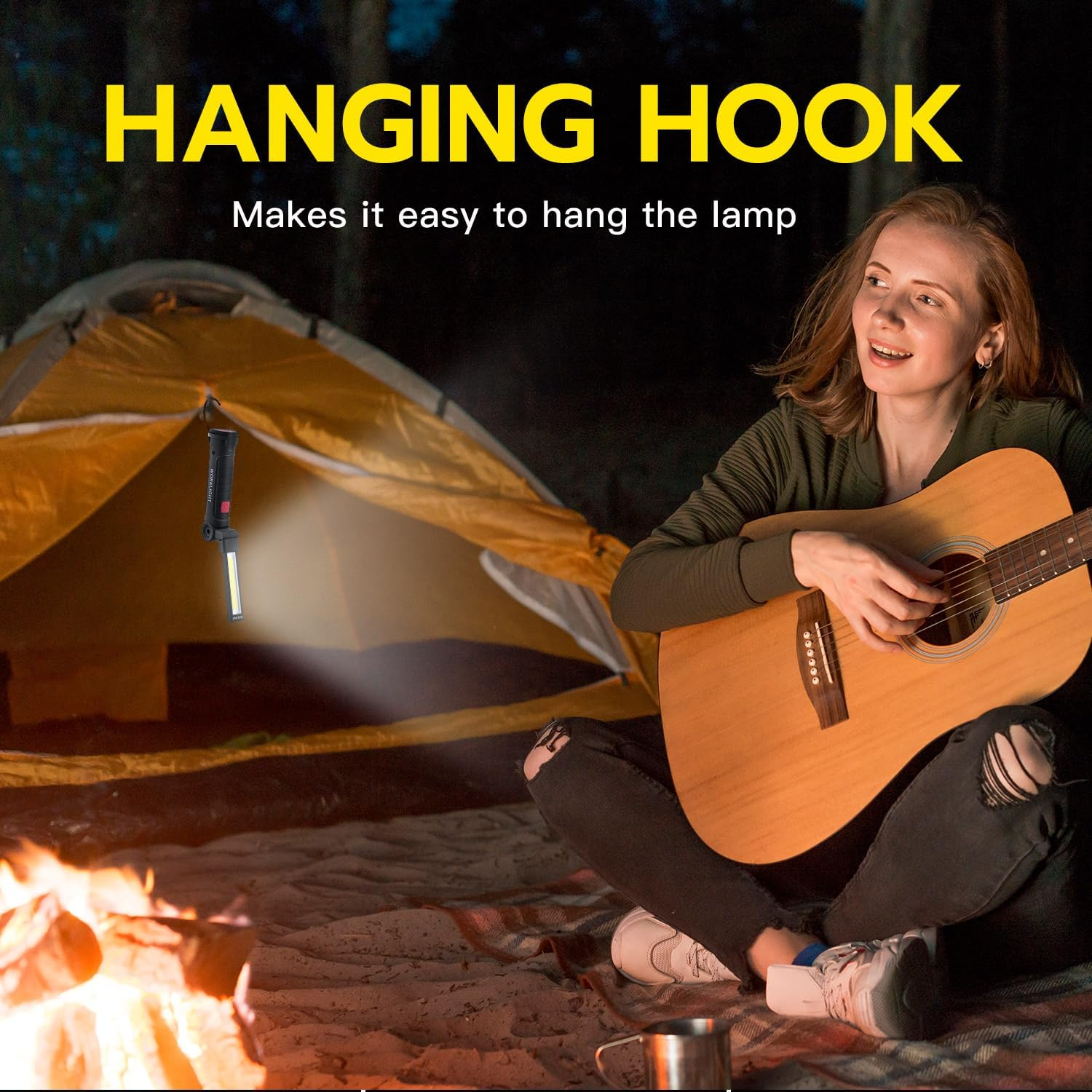 Mcbazel Rechargeable LED Work Light-5 Modes 360&deg; Rotatable Magnetic Torch with USB-C Charging,Portable Camping Light for Car Repair, Emergency, Garage, BBQ & DIY Projects image number 4