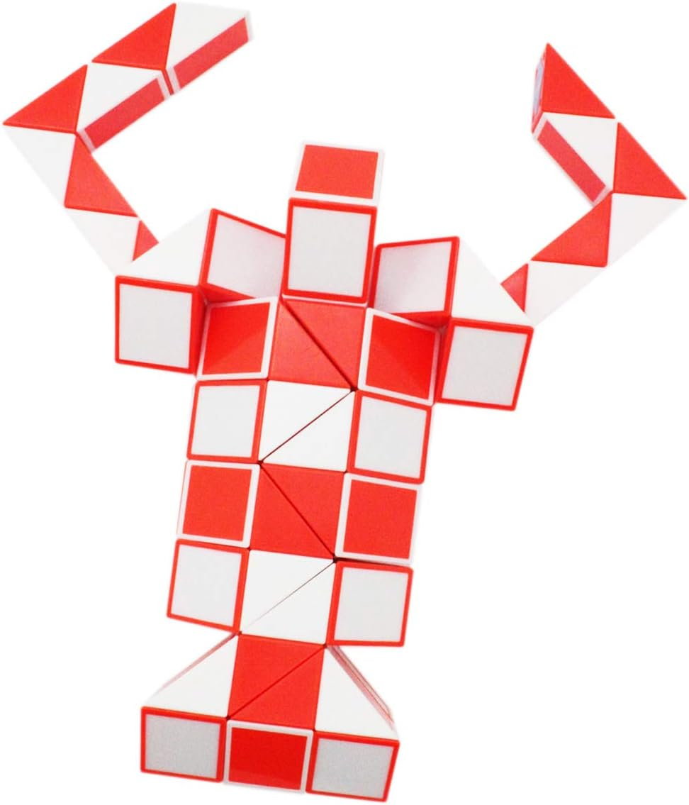 Mipartebo Magic Snake Cube Twist Puzzle 72 Wedges Sensory Fidget Stocking Stuffers Large Size Kids Party Favors Orange image number 1