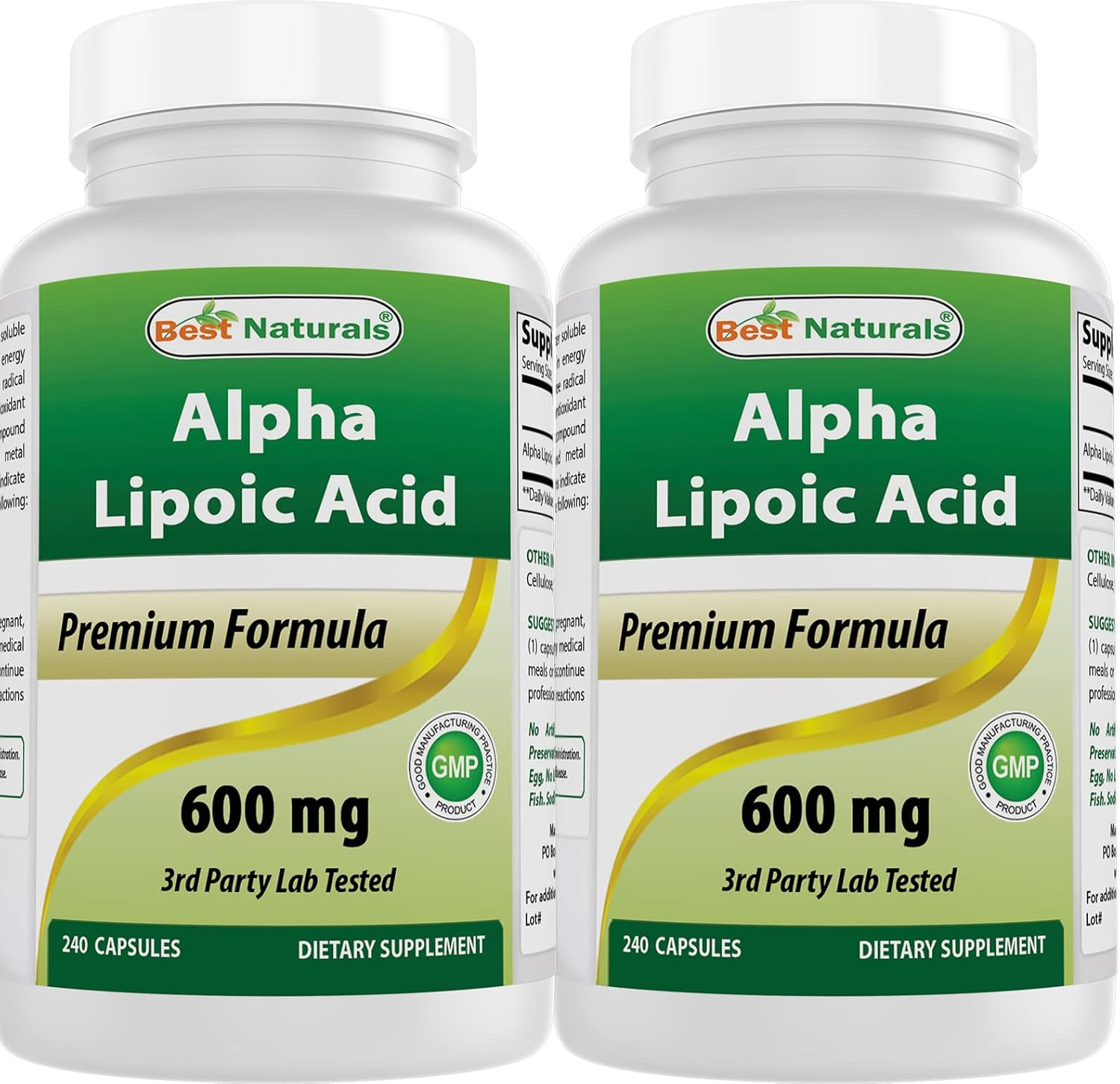 Best Naturals Alpha Lipoic Acid (ALA) 600 Mg 240 Count (Pack of 2) image number 1