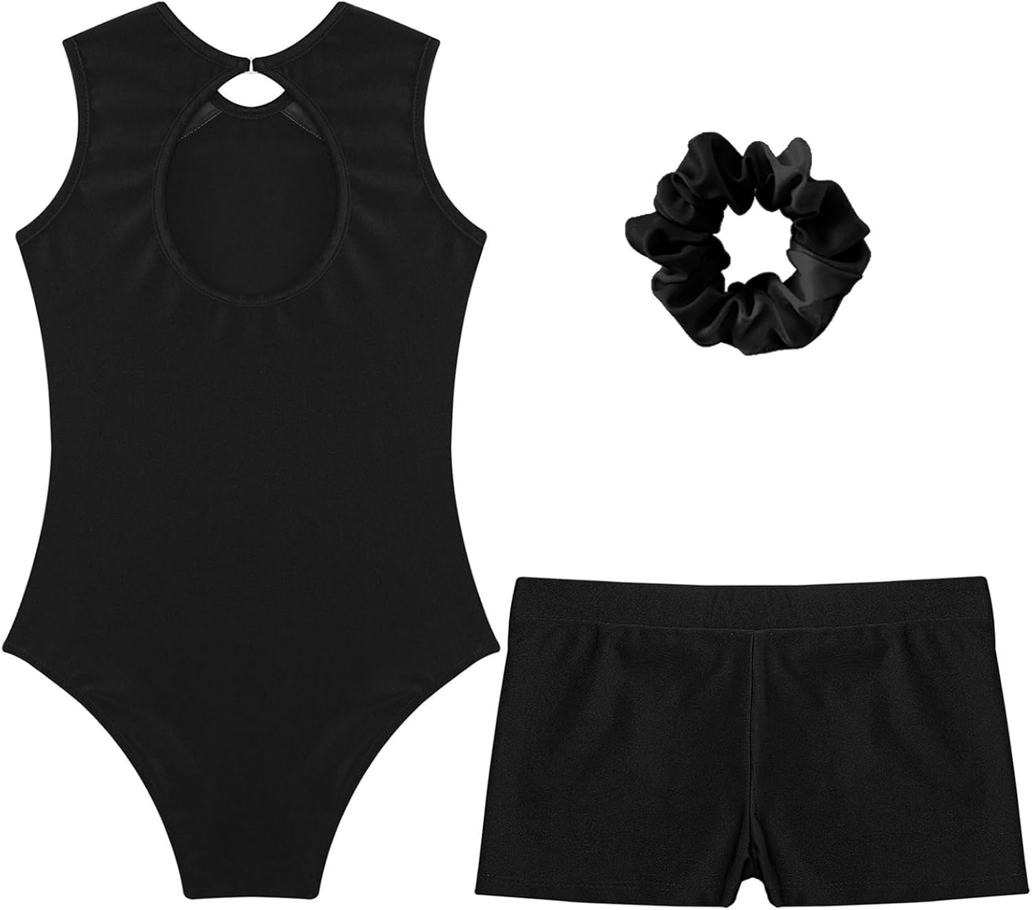 Miutii Gymnastics Leotards for Girls Rhinestones Unitards Biketards Shorts Set Biketards Tumbling Outfit image number 1