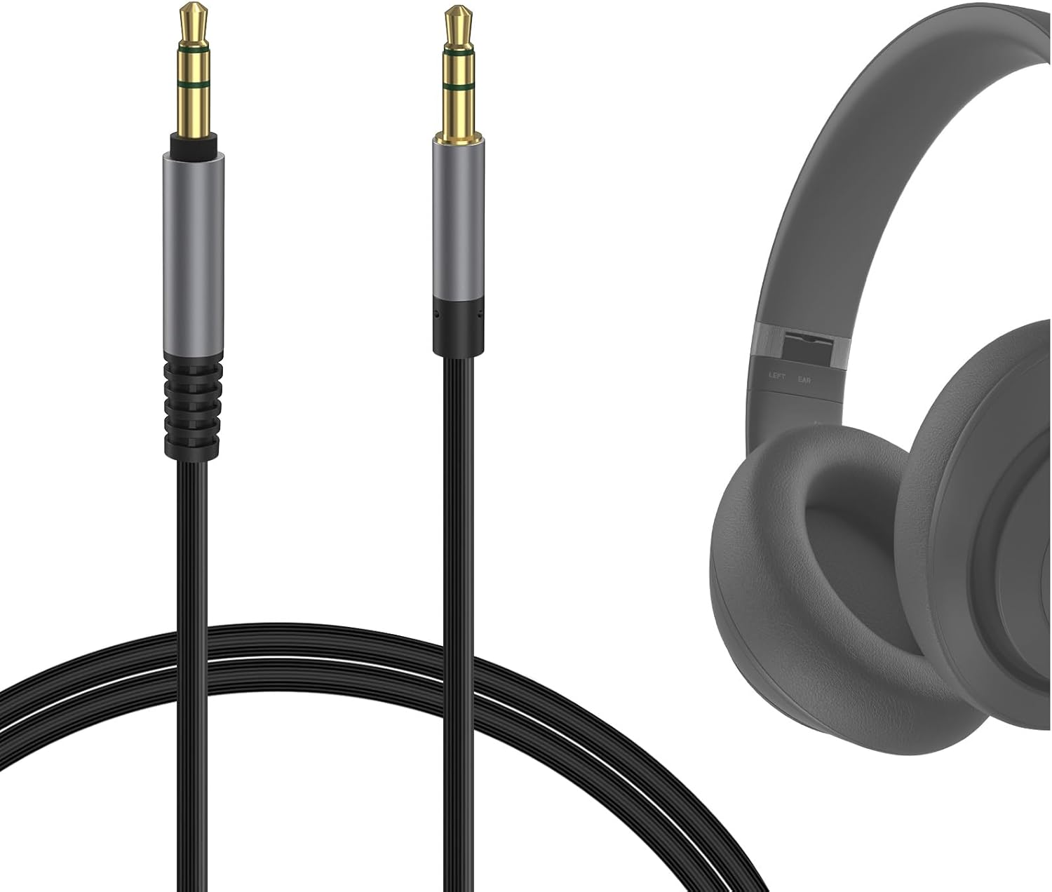 Geekria Audio Cable Compatible with Beats Studio Pro, Solo 4, Solo 3, Solo 2, Solo, Studio 3, Studio 2, Studio, Pro, Mixr Headphones Cable, 1/8" (3.5Mm) to 3.5Mm Replacement Stereo Cord (4Ft/1.2M) image number 1